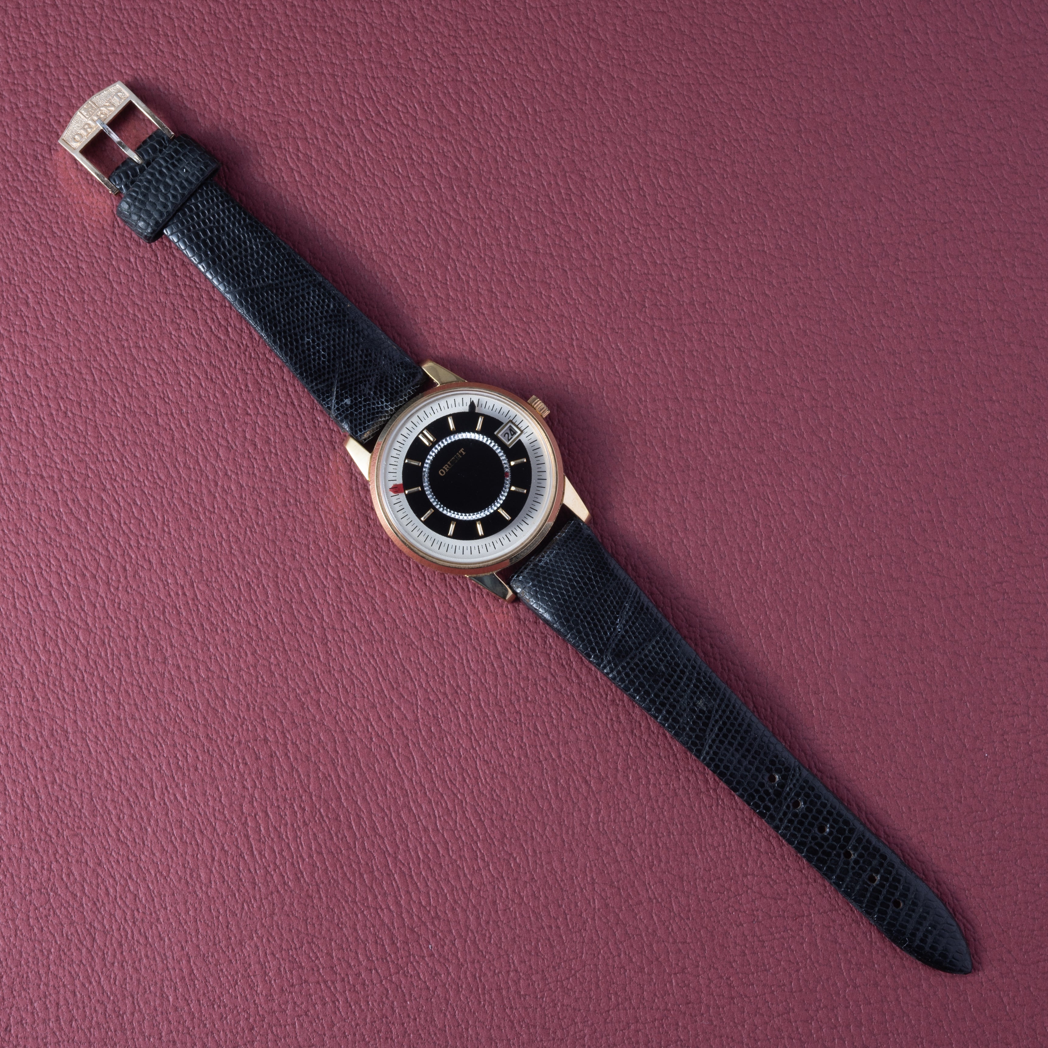 オリエント オリンピア カレンダー 1960年代製 ギャラクシーダイヤル 純正尾錠付き