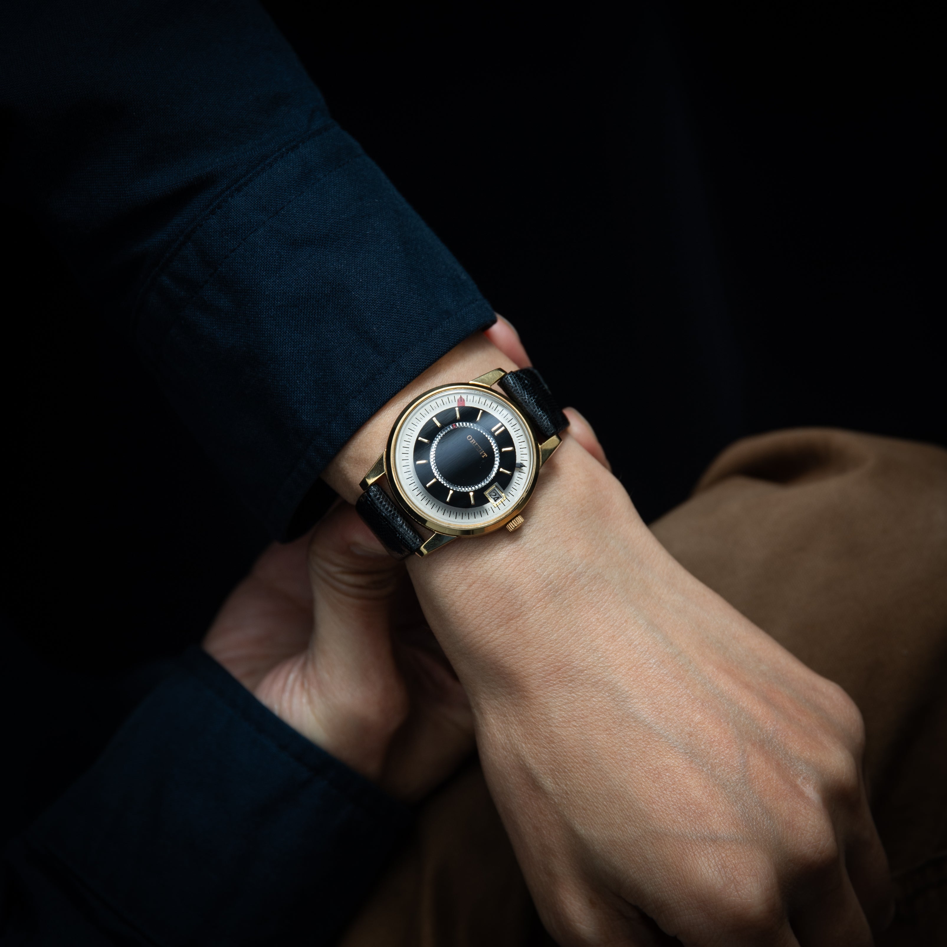 オリエント オリンピア カレンダー 1960年代製 ギャラクシーダイヤル 純正尾錠付き