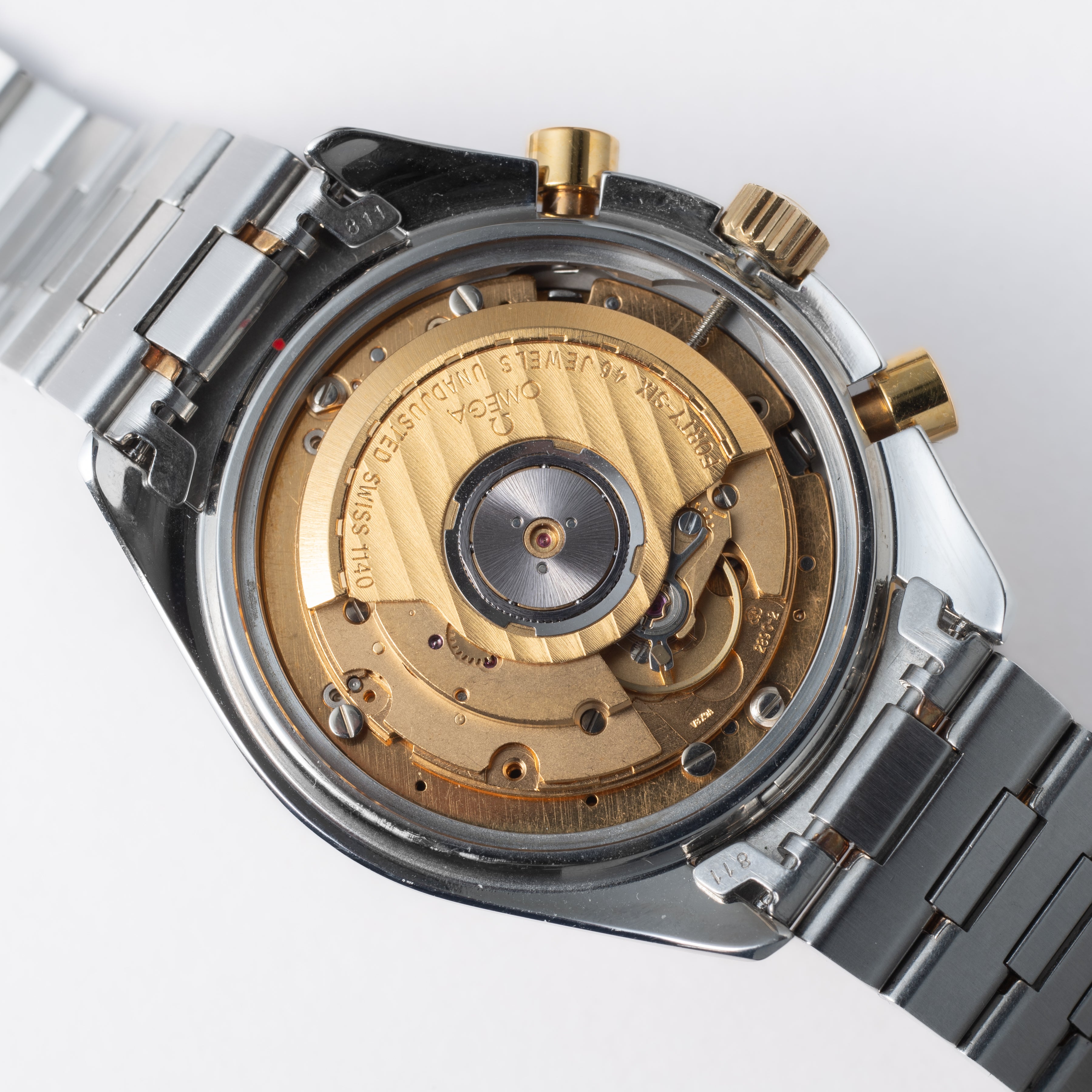 オメガ スピードマスター オートマチック コンビ 1989年製 純正コンビブレス 裏蓋シール付き