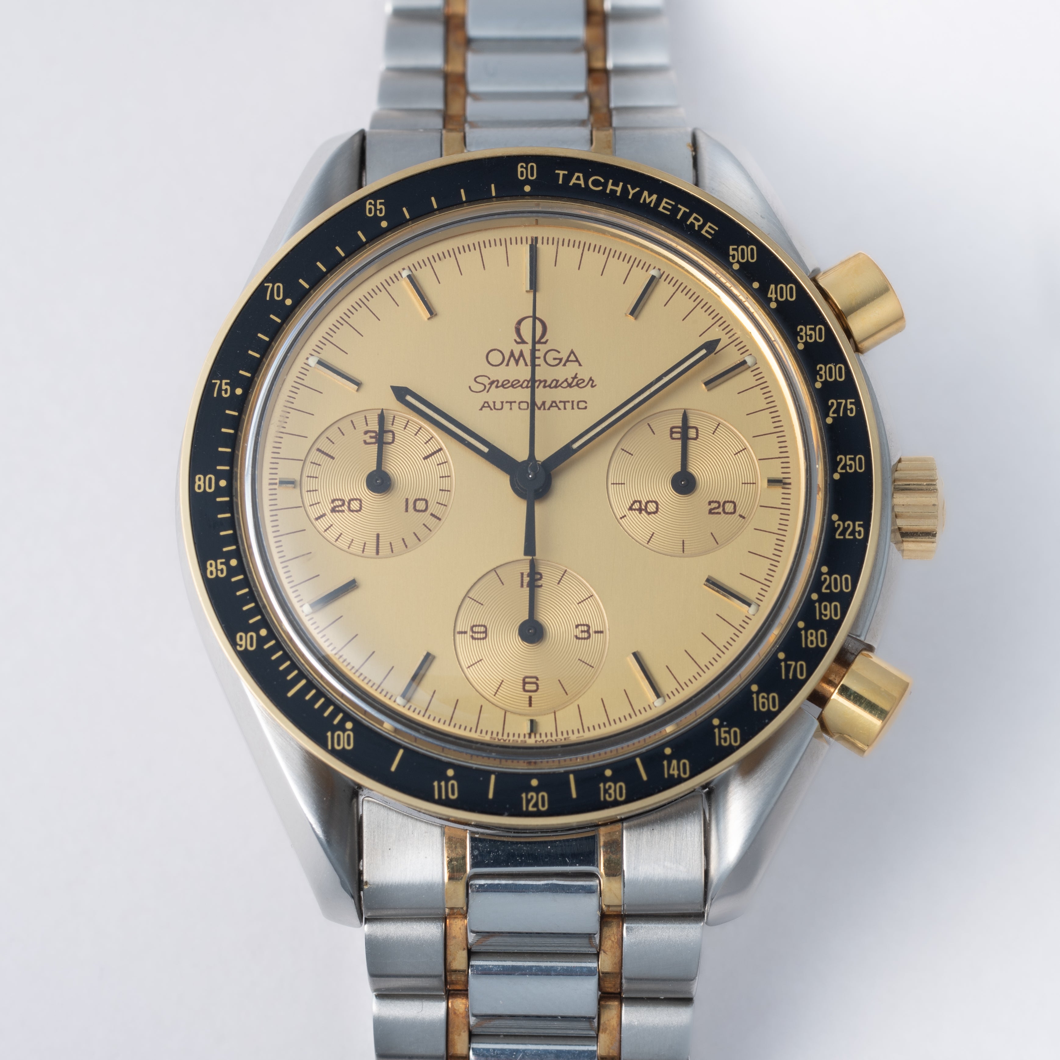 オメガ スピードマスター オートマチック コンビ 1989年製 純正コンビブレス 裏蓋シール付き