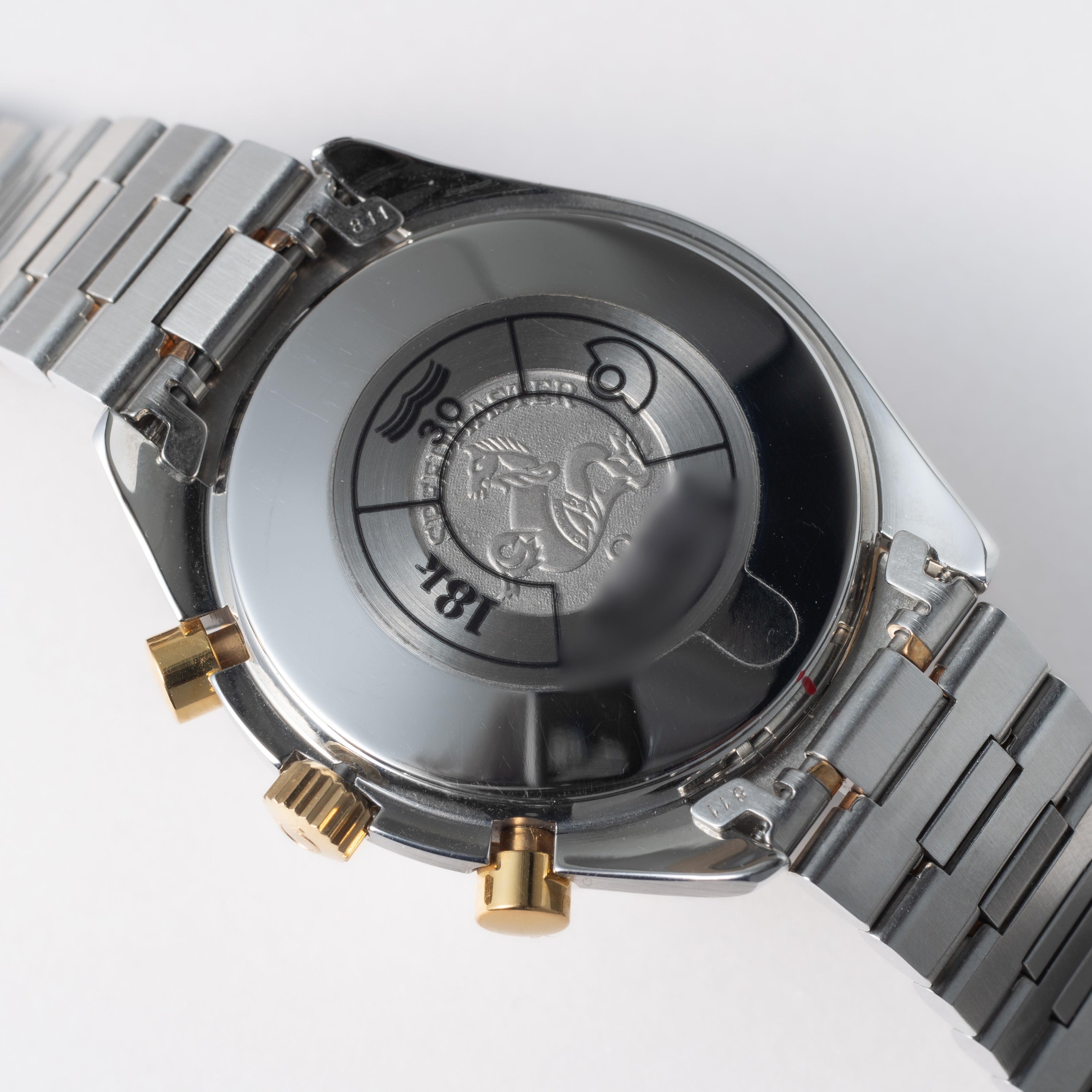 オメガ スピードマスター オートマチック コンビ 1989年製 純正コンビブレス 裏蓋シール付き