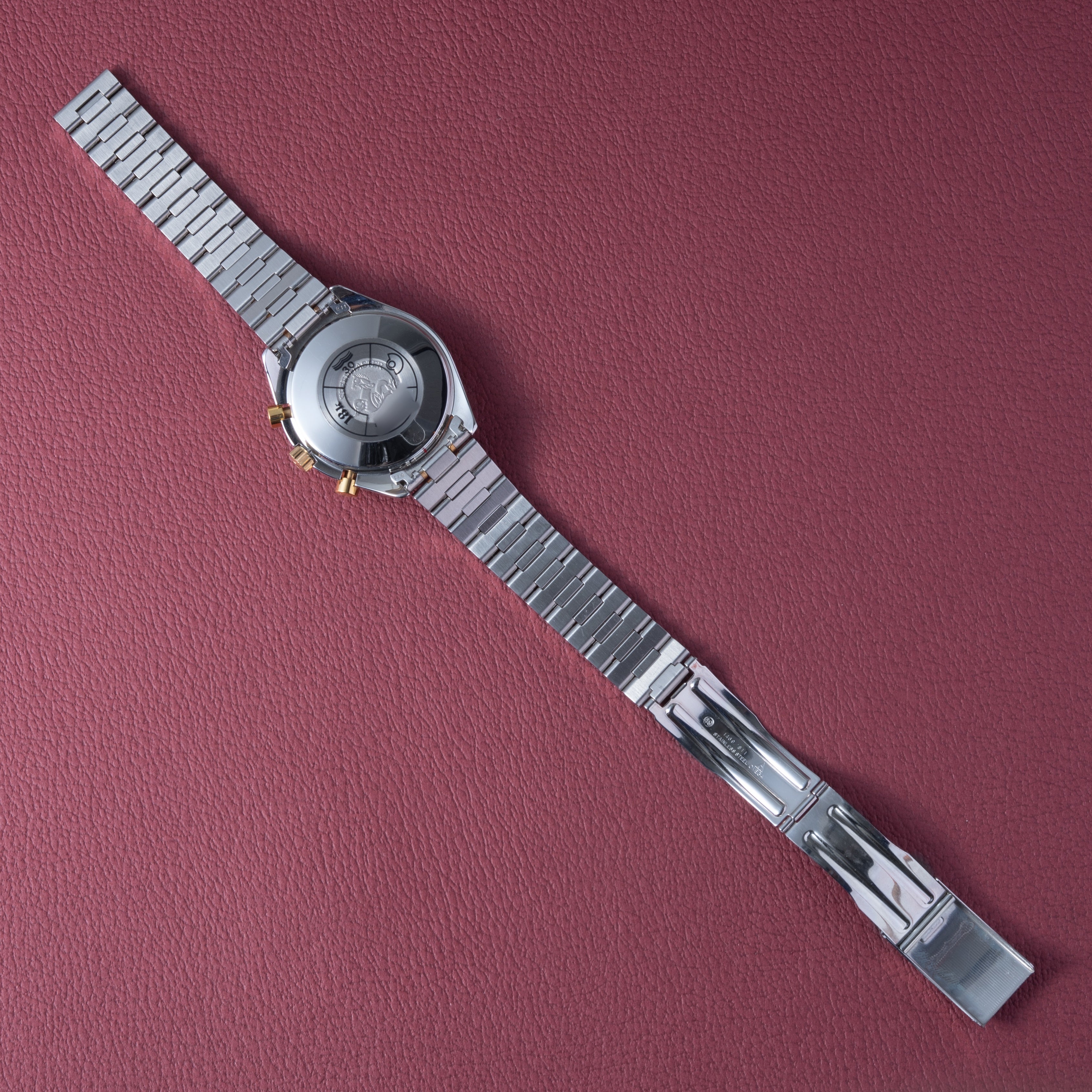 オメガ スピードマスター オートマチック コンビ 1989年製 純正コンビブレス 裏蓋シール付き