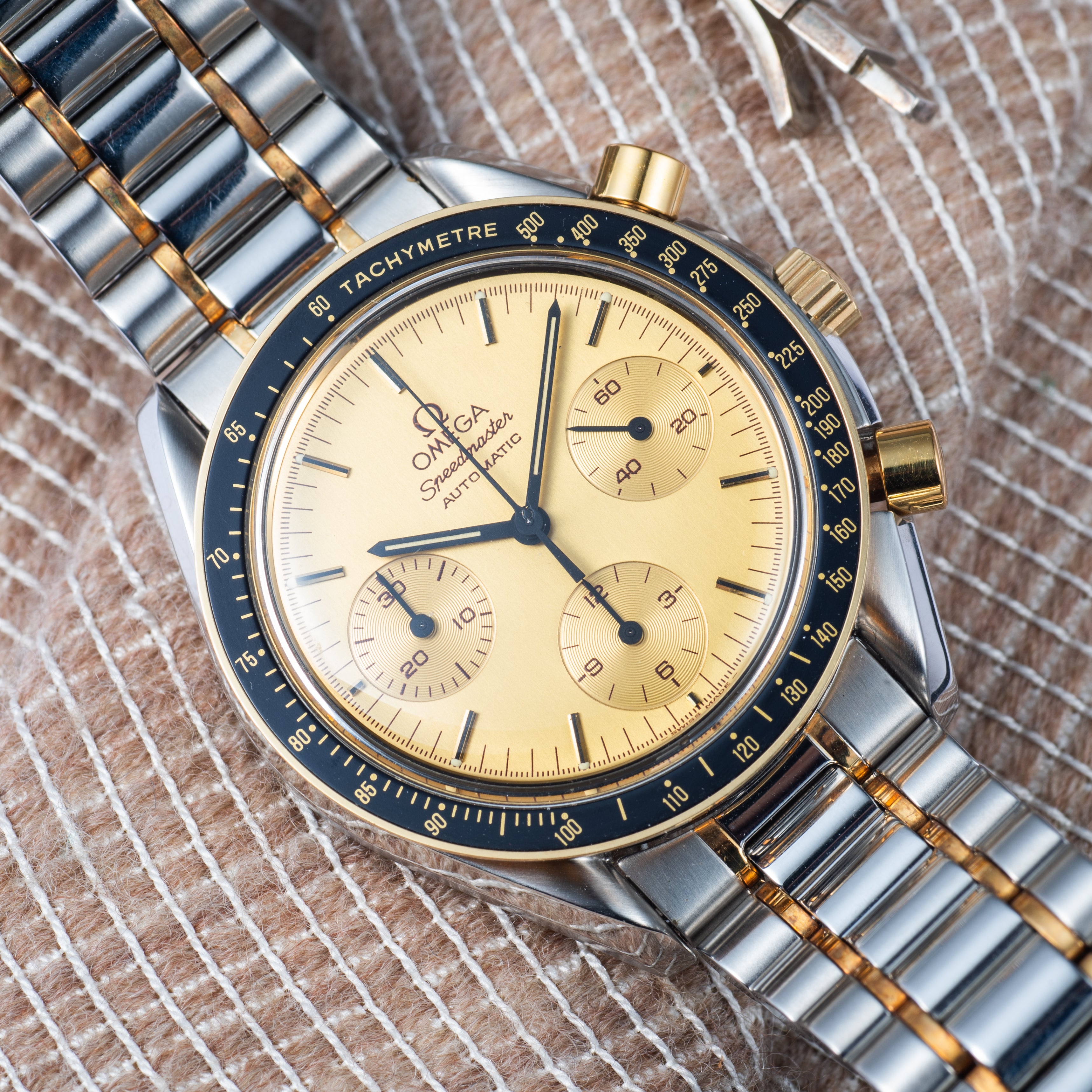 オメガ スピードマスター オートマチック コンビ 1989年製 純正コンビブレス 裏蓋シール付き