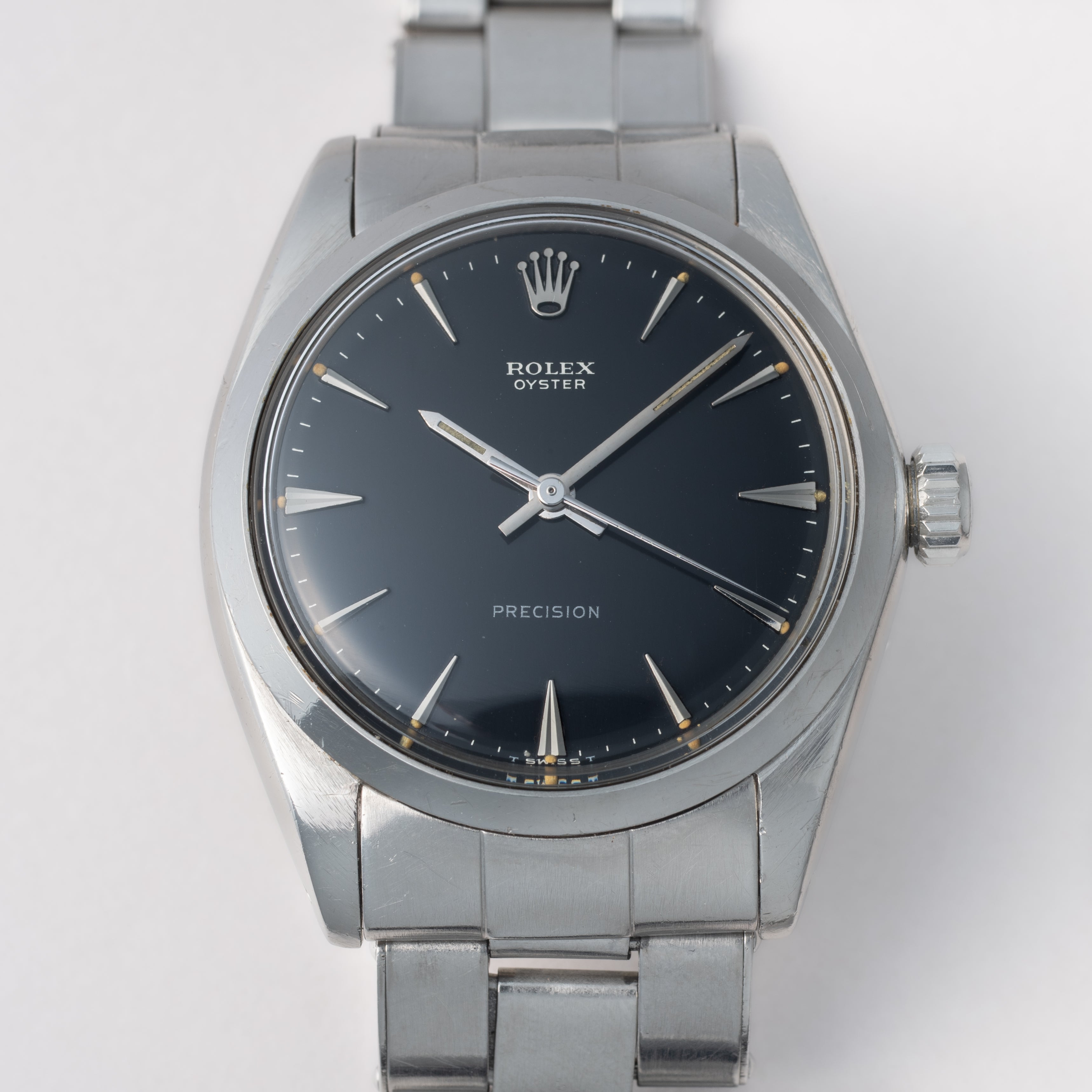 ロレックス オイスター 1966年製 Ref.6426 手巻き ブラックミラーダイヤル リベットブレス