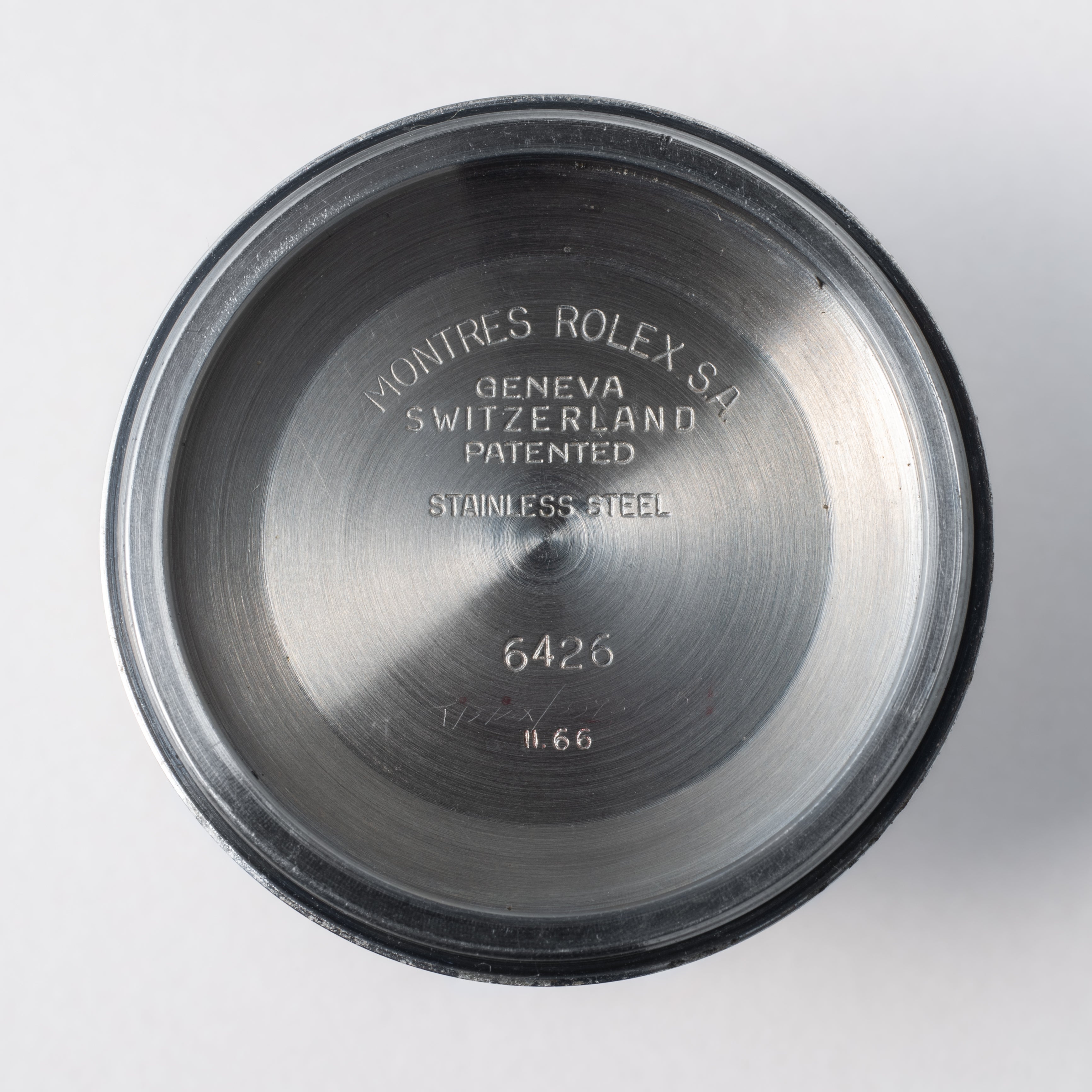 ロレックス オイスター 1966年製 Ref.6426 手巻き ブラックミラーダイヤル リベットブレス