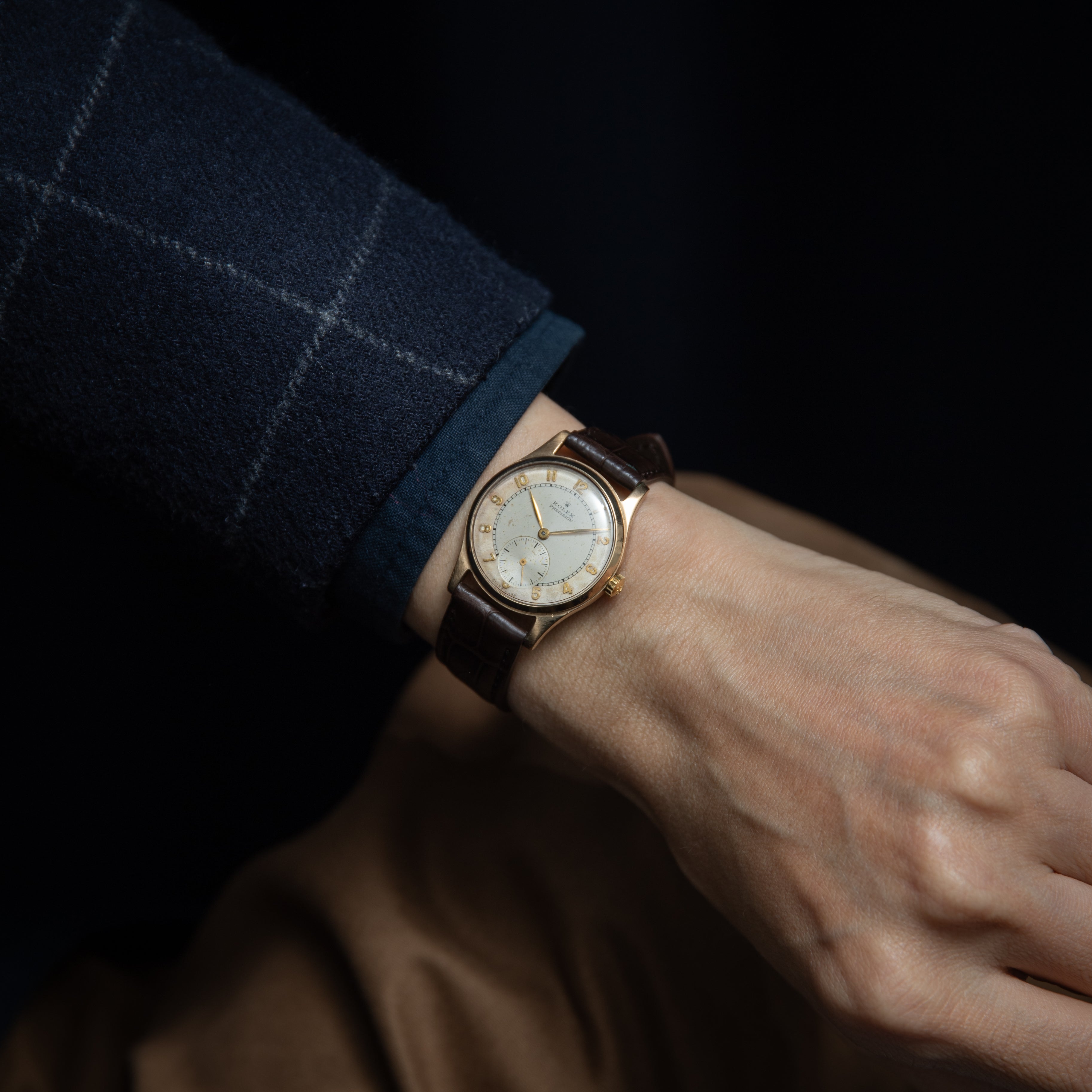 ロレックス プレシジョン 1948年製 Ref.12325 9金無垢 デニソンケース 手巻き