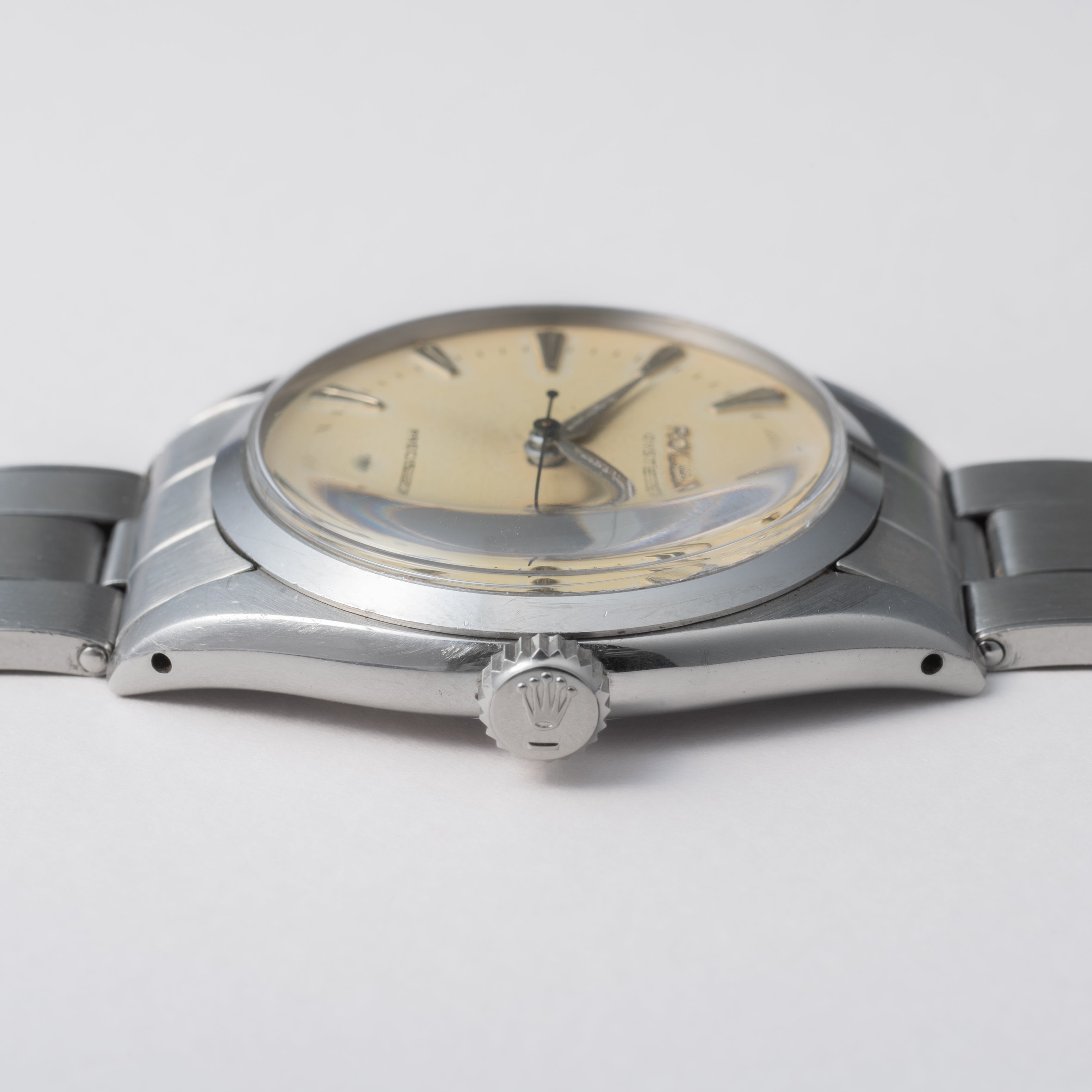 ロレックス オイスター アイボリーダイヤル 手巻き Ref.6422 1956年製 純正リベットブレス