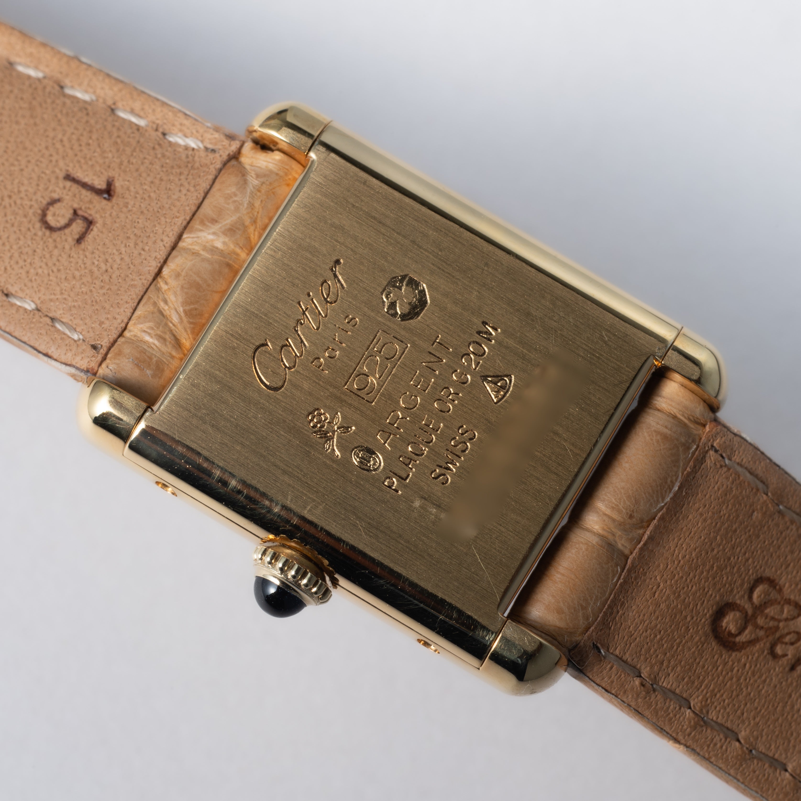 カルティエ マストタンク 1980年代製 SMサイズ 手巻き ラピスブルーダイヤル ギャラ付き