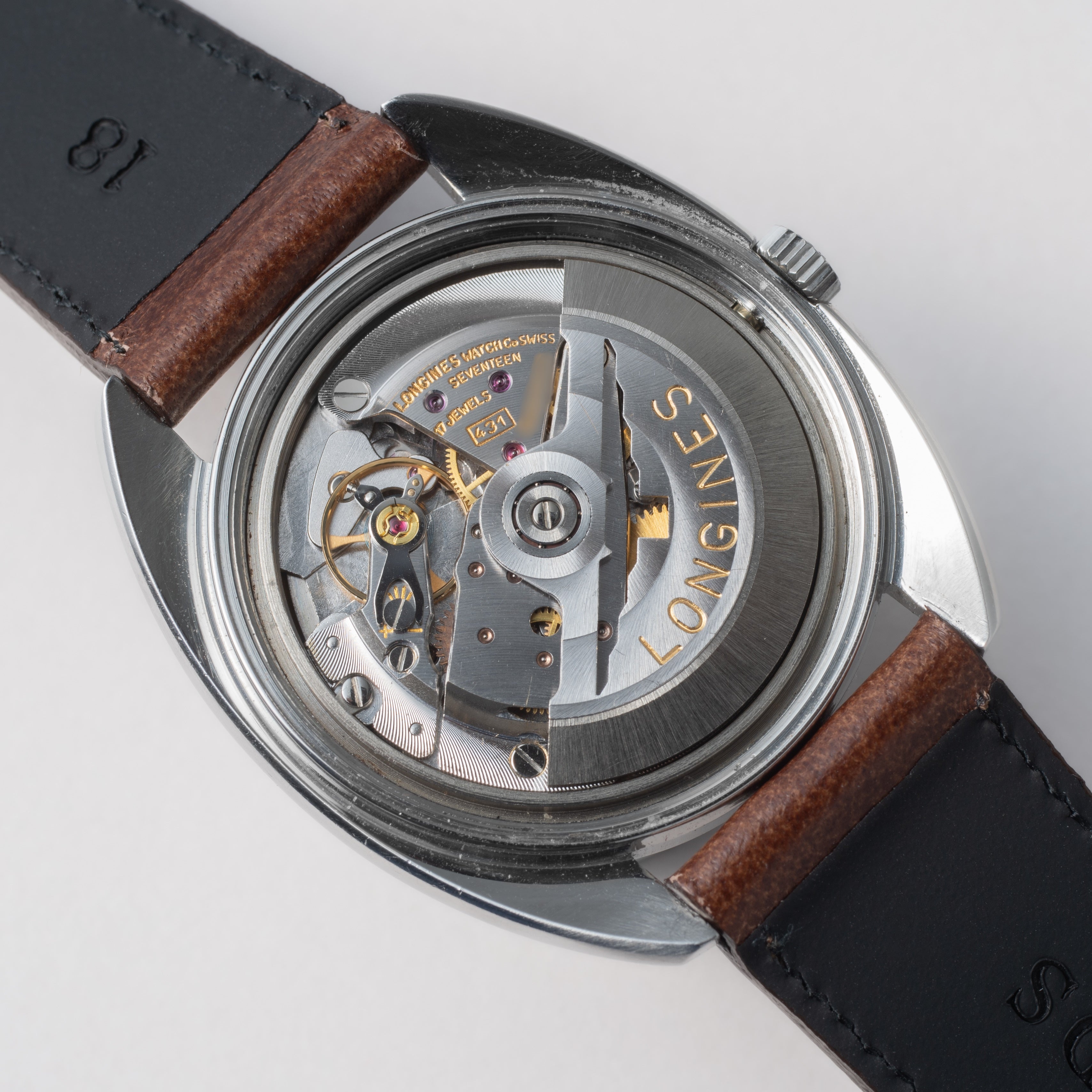 ロンジン ウルトラクロン 1969年製 クロスライン グレーダイヤル 純正尾錠付き