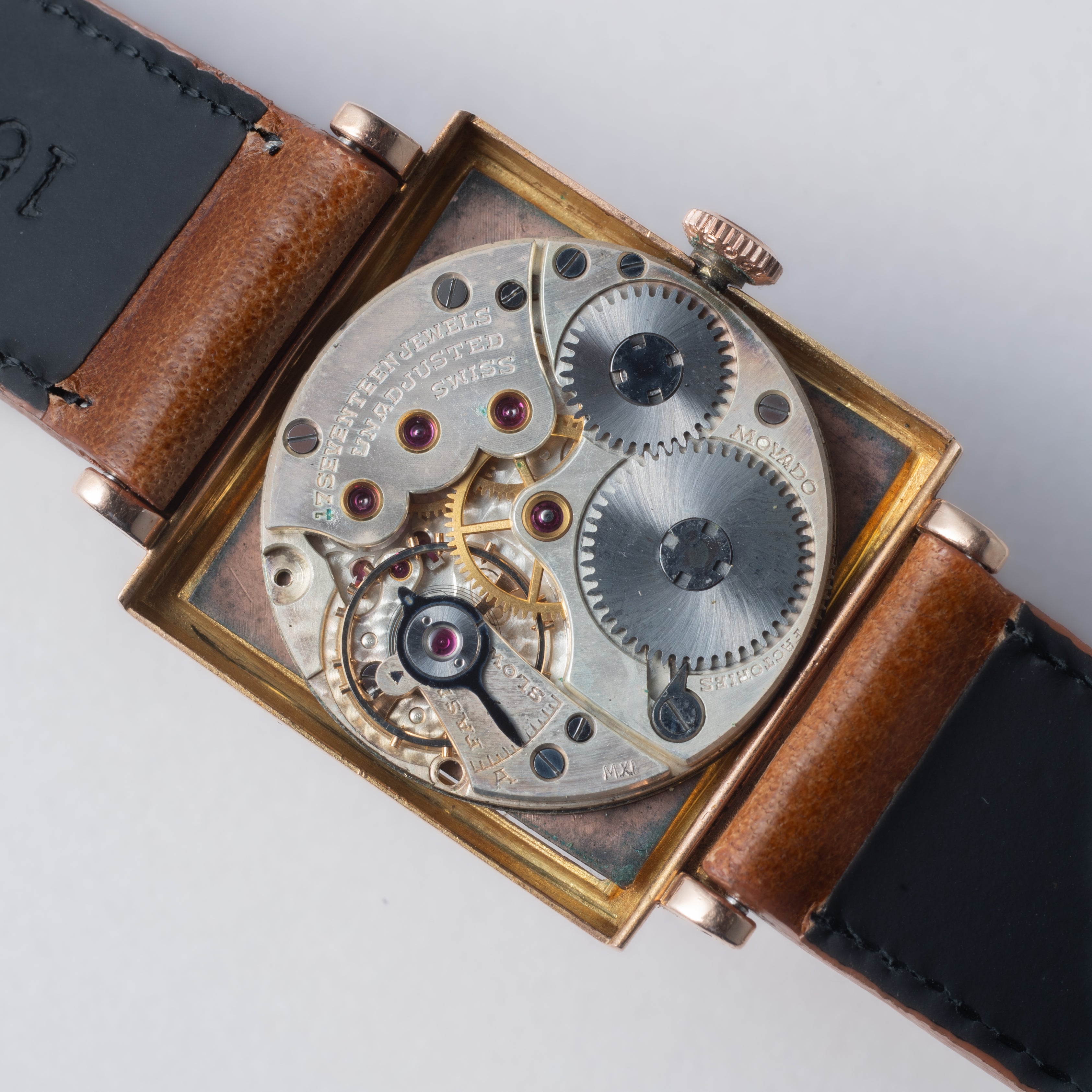 ティファニー モバード製 14金無垢ピンクゴールドスクエアケース 1940年代製 手巻き