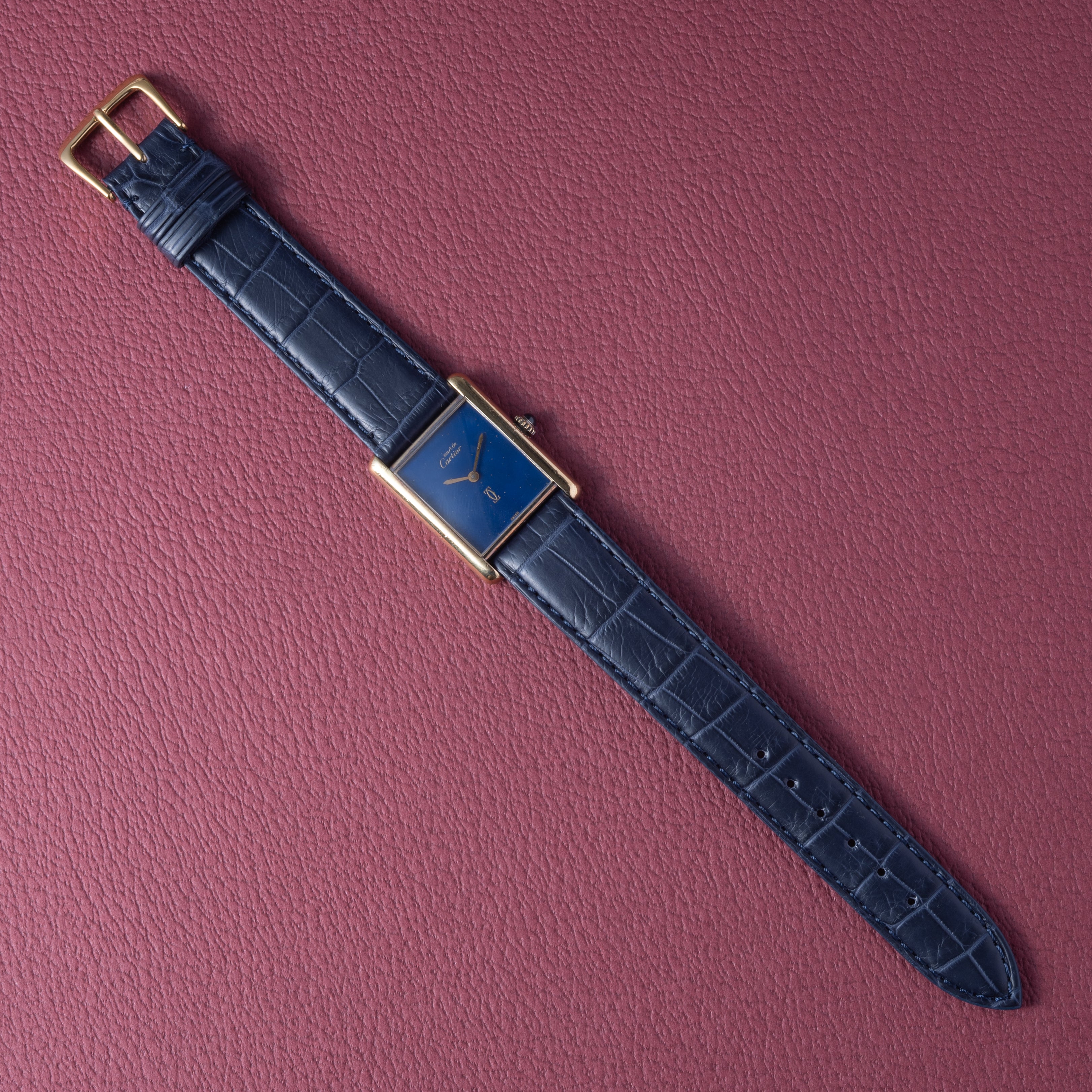 カルティエ マストタンク 1980年代製 LMサイズ 手巻き ラピスブルーダイヤル