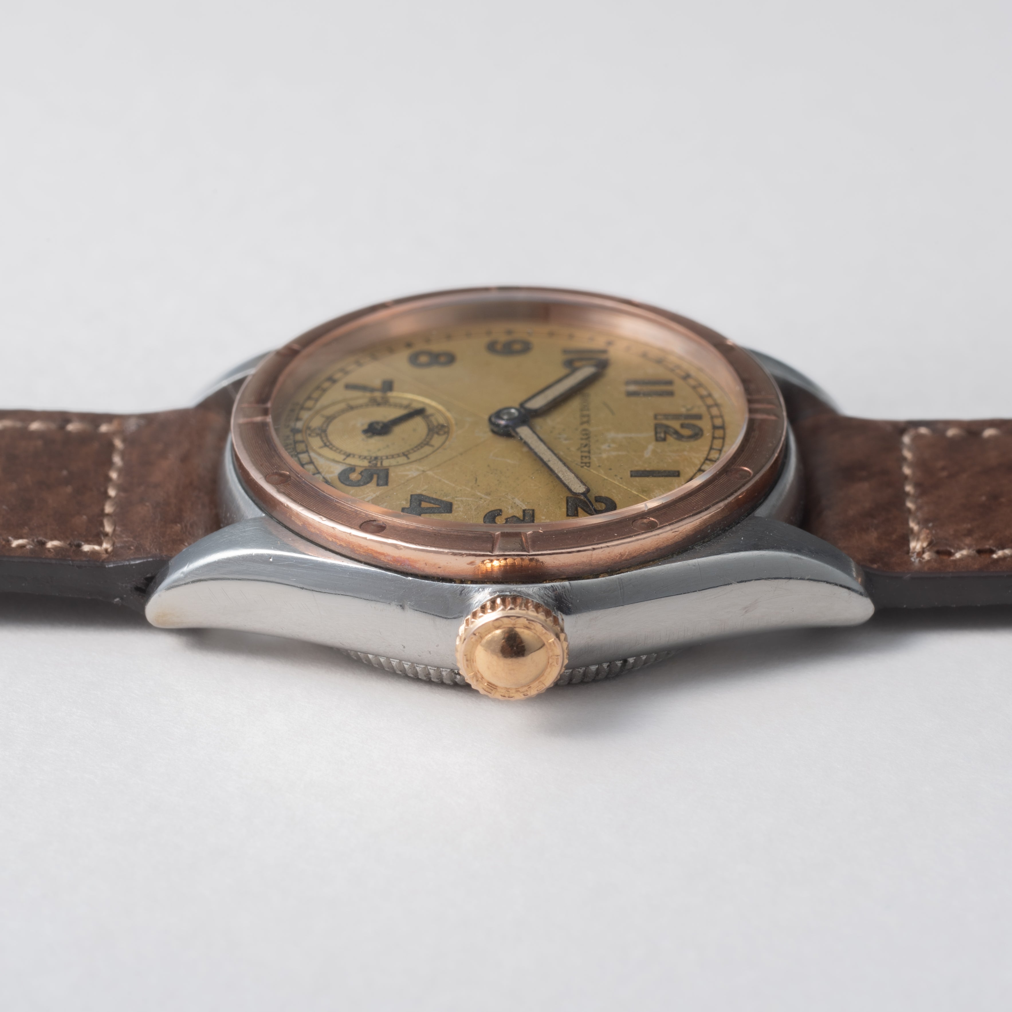 ロレックス オイスター 手巻き 1941年製 ピンクゴールドコンビ クリスクロス Ref.3121