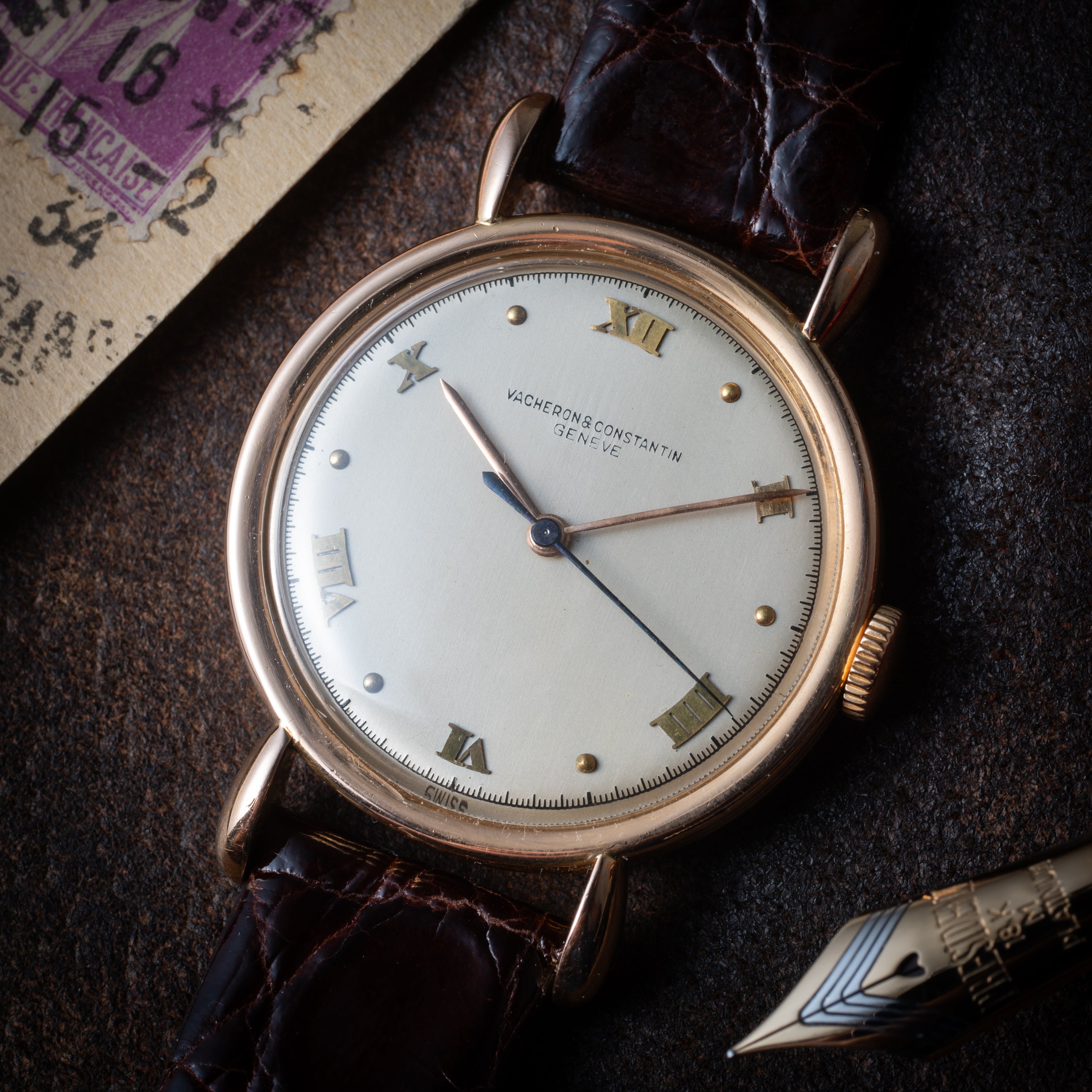 ヴァシュロン・コンスタンタン ティアドロップラグ 18金無垢ピンクゴールド 1950年製 アーカイブ付き