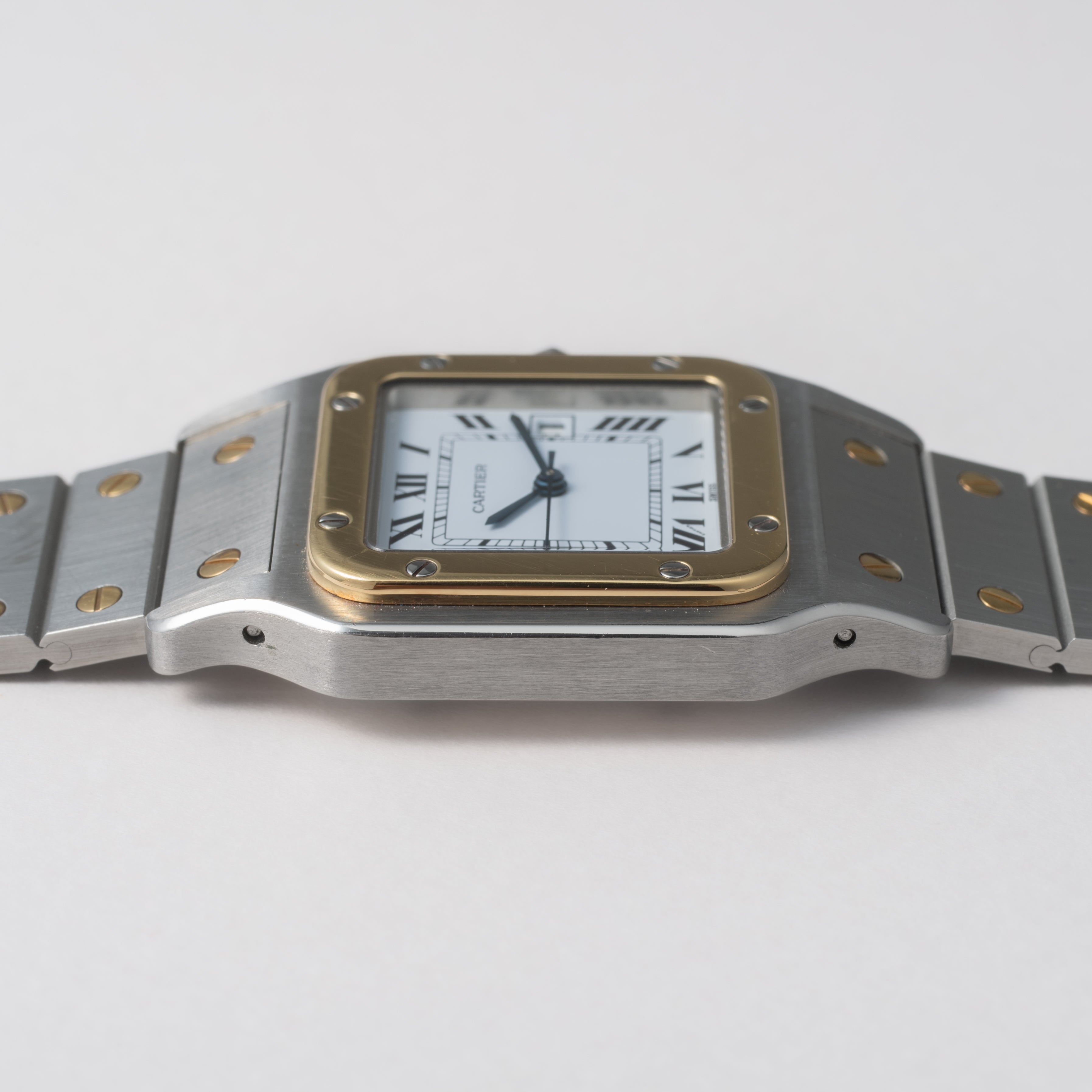 カルティエ サントス LMサイズ コンビ 自動巻き 1980年代製 ホワイトローマン