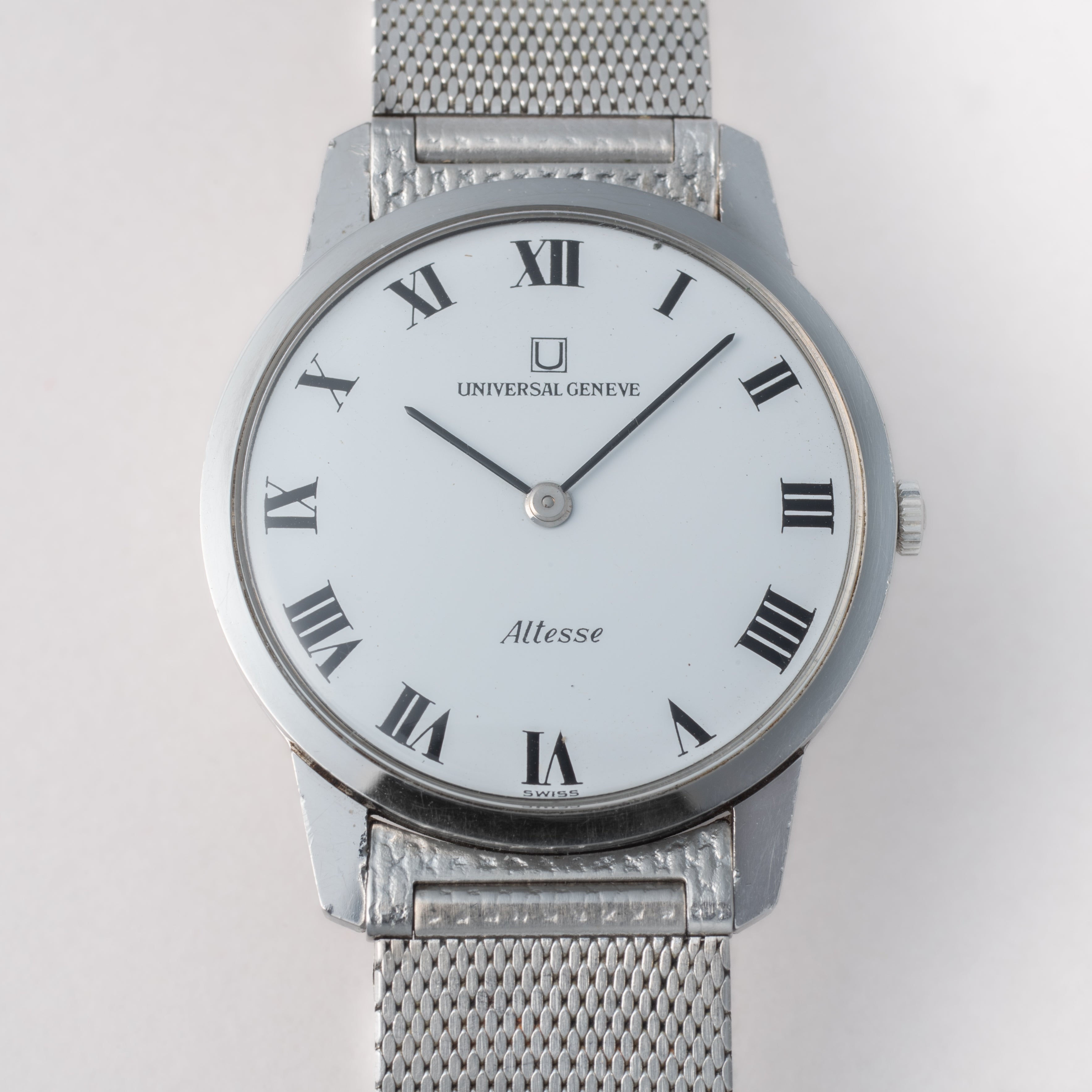 ユニバーサルジュネーブ アルテッセ 1970年代製 ラウンド ホワイトローマン 手巻き Ref.842101 Cal.42