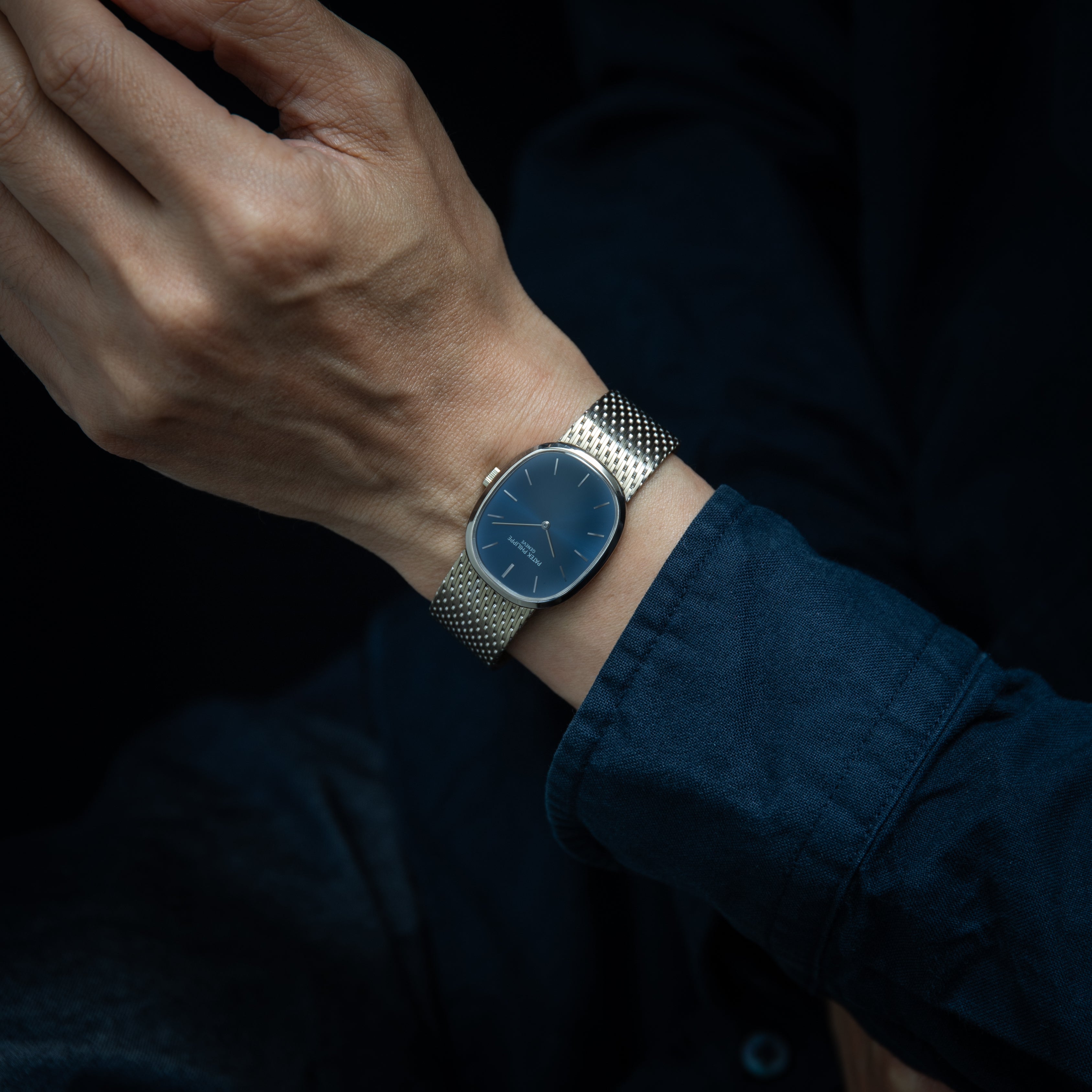 パテック・フィリップ ゴールデンエリプス 18金無垢ホワイトゴールド ブレス 1970年代前半製 手巻き