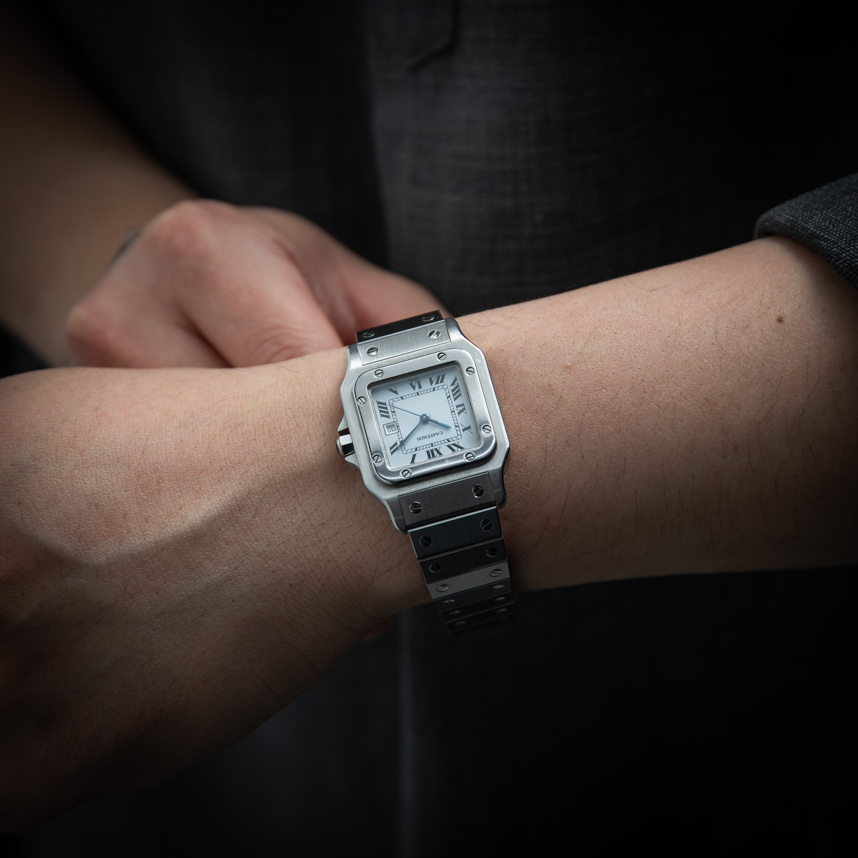 カルティエ サントス LMサイズ 1980年代製 Ref.2960 ステンレスケース 自動巻き 箱・ギャラ付き