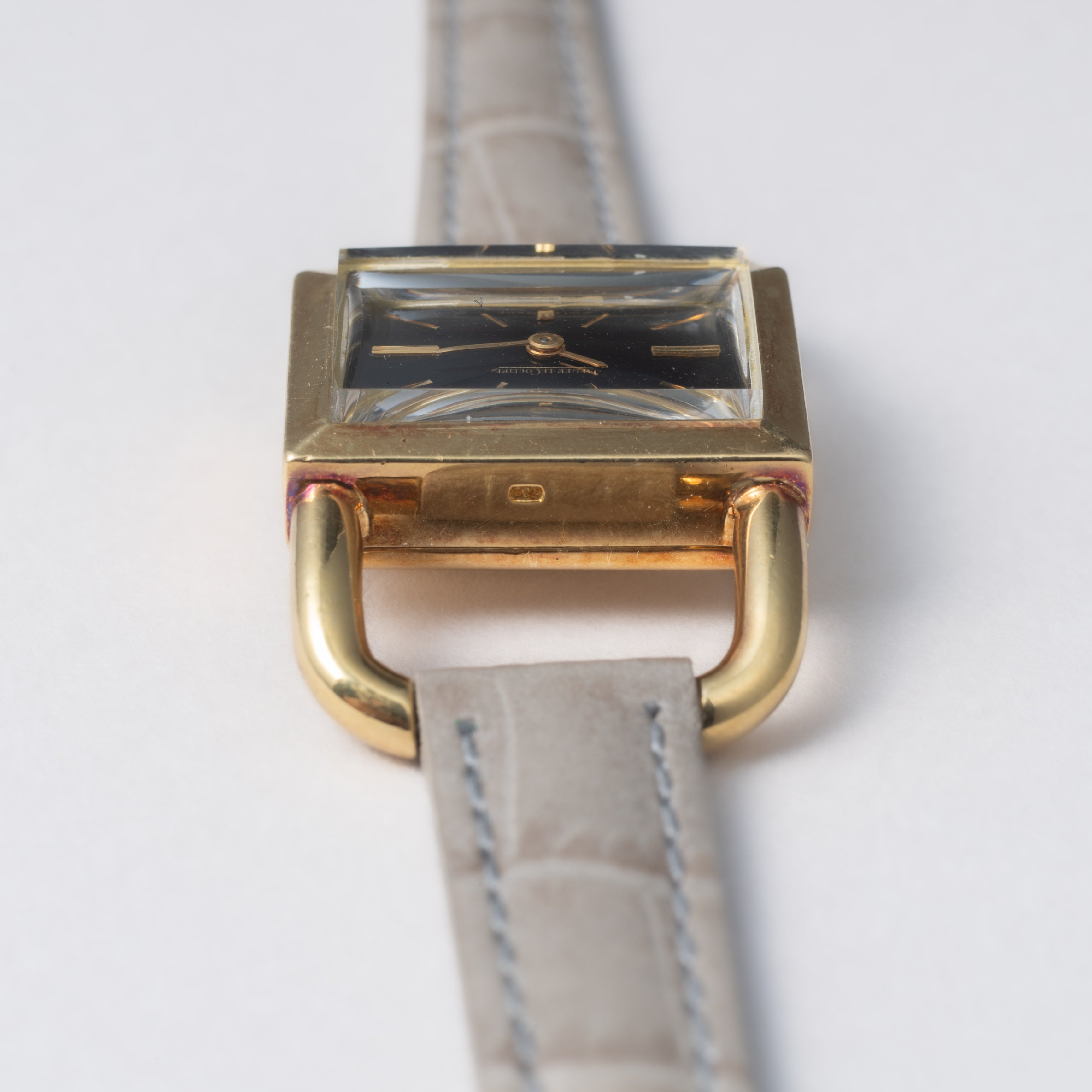 ジャガー・ルクルト 18金無垢レディースウォッチ エトリエ 1970年代製 ブラックダイヤル 手巻き