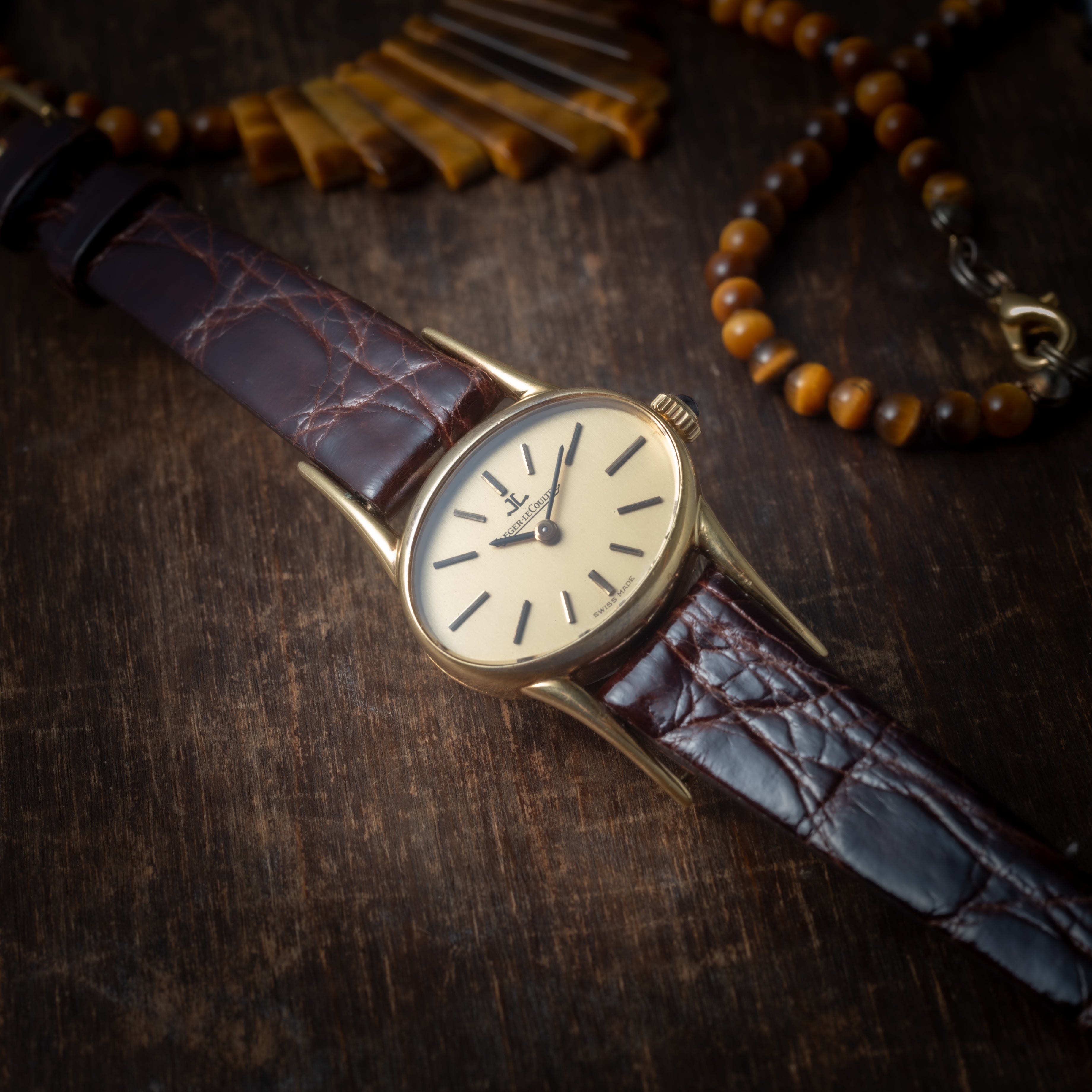 ジャガールクルト 18金無垢イエローゴールド レディースウォッチ 1970年代製 手巻き