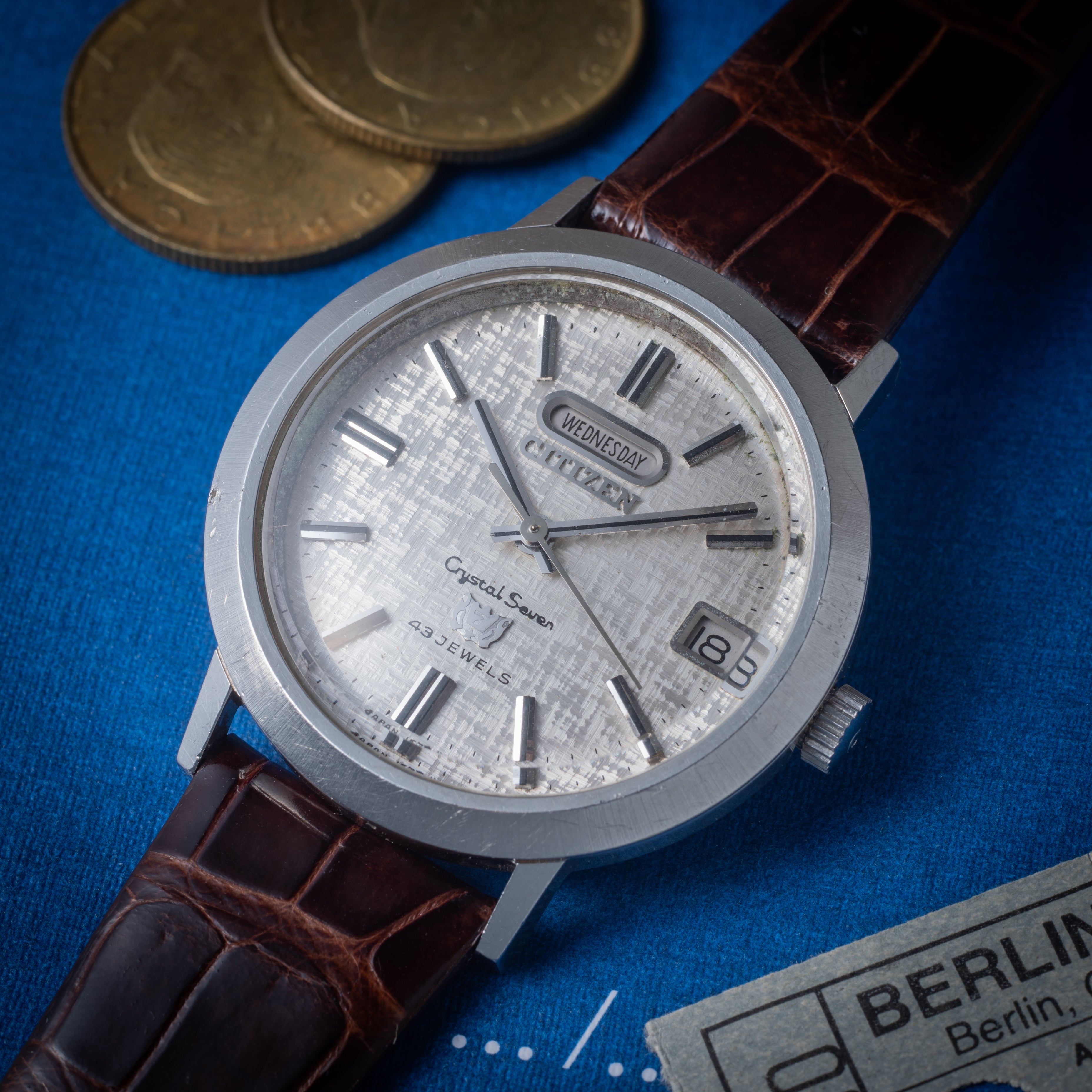 シチズン クリスタル7 43石 1968年製 自動巻 絹目ダイヤル