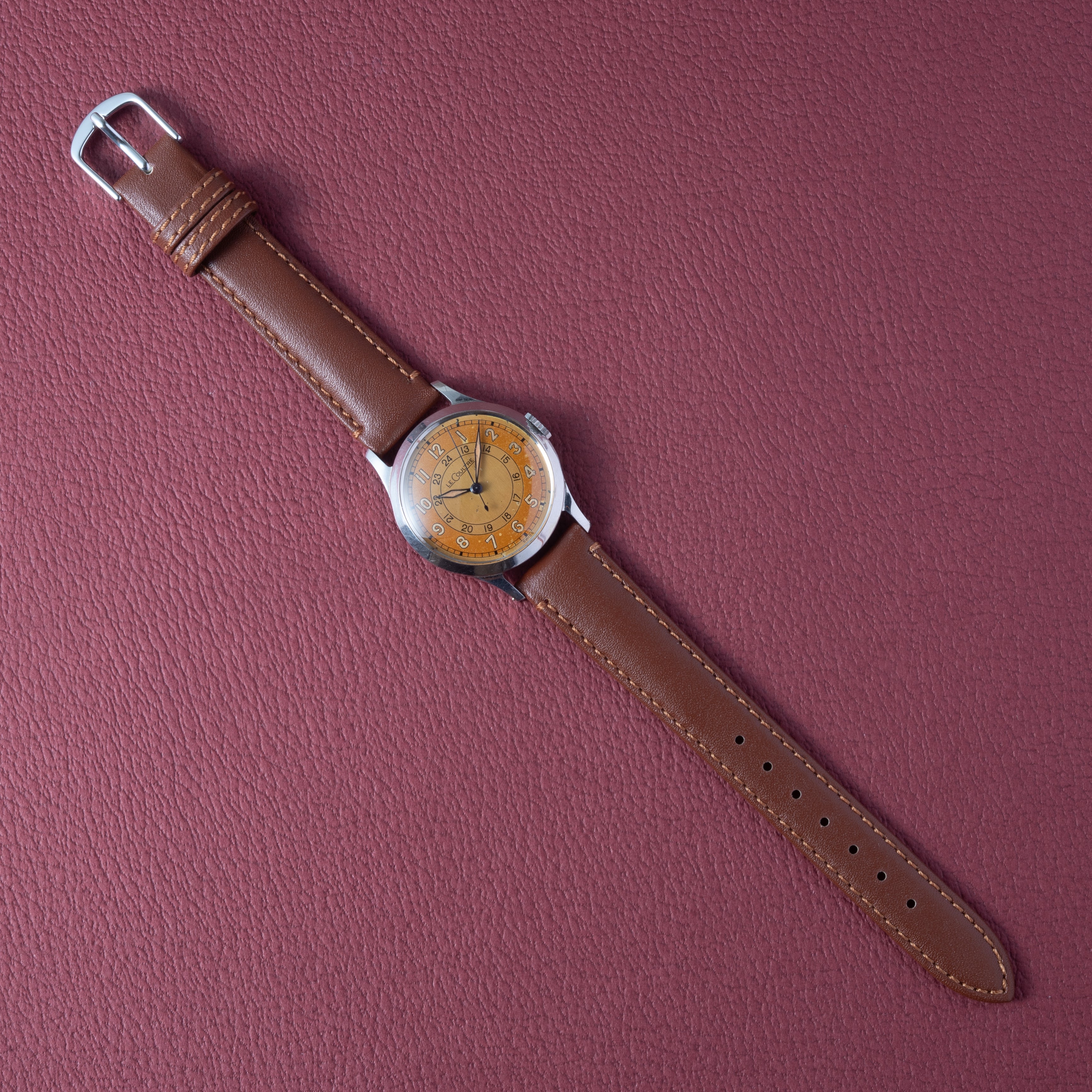 ルクルト 1940年代製 ラウンド アヴィエイタータイプ 24時間表記 手巻き Cal.450/2A