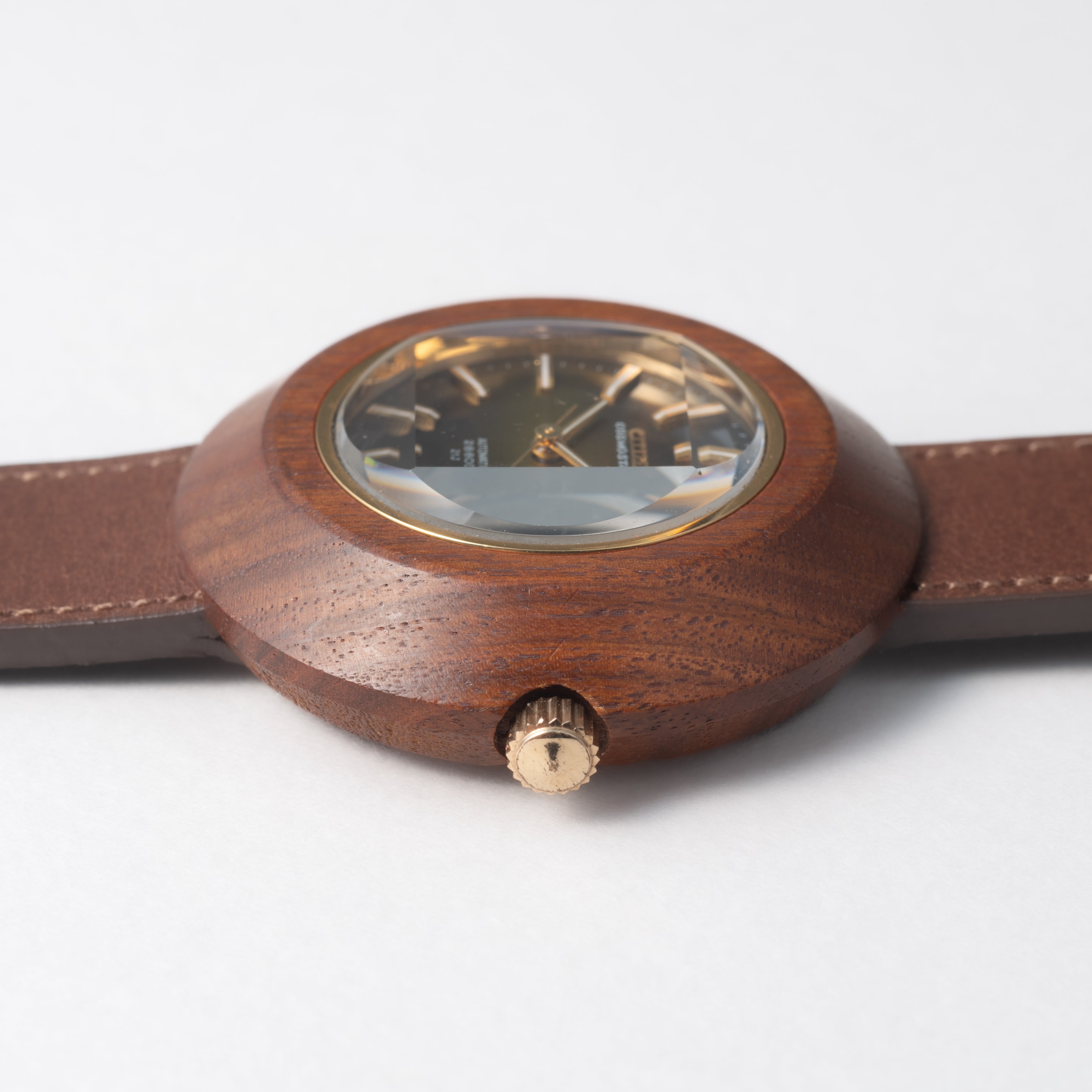 シチズン コスモスターV2 アフロクラフトケース(木製)青虎目文字盤 ハイビート自動巻き 1973年製 未使用品