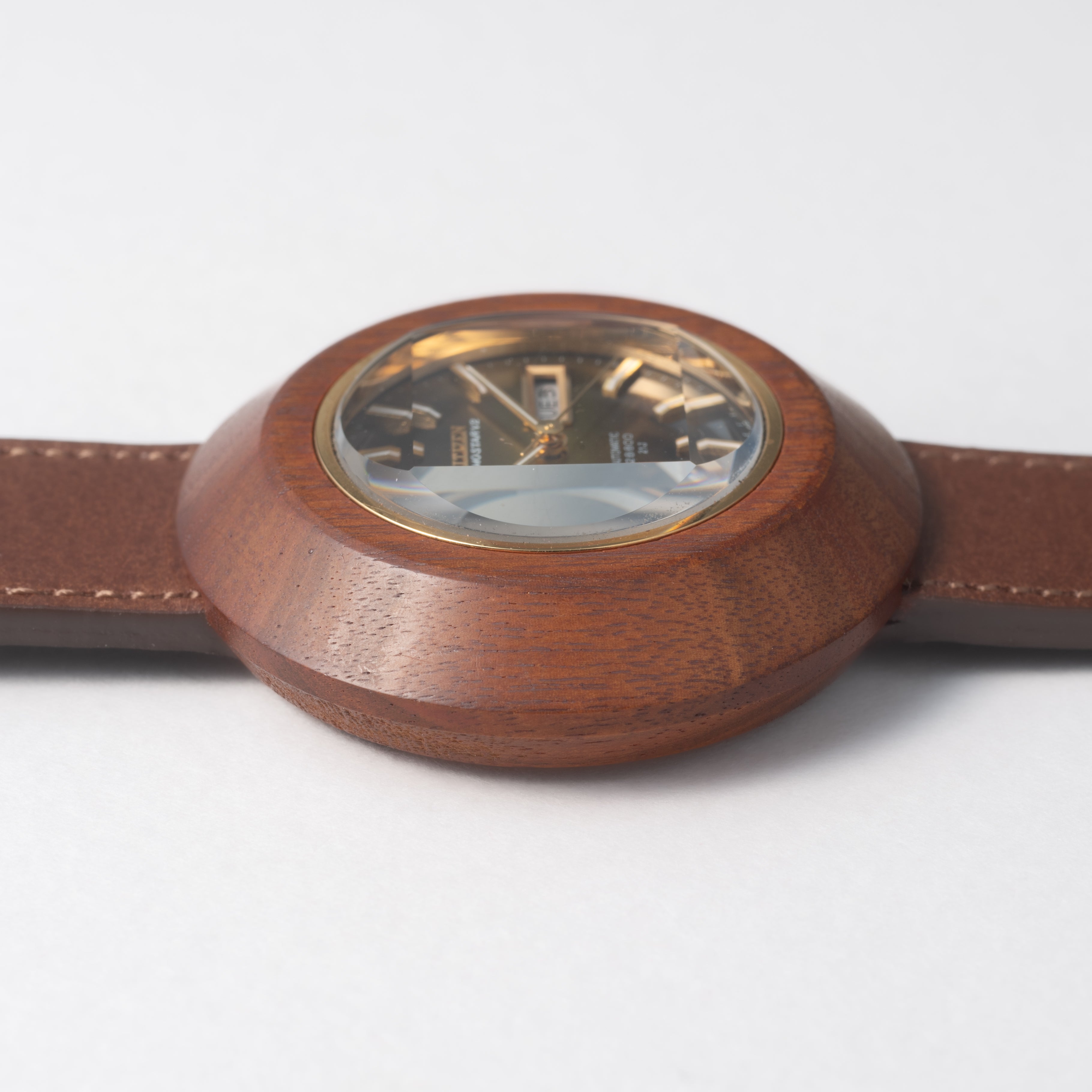 シチズン コスモスターV2 アフロクラフトケース(木製)青虎目文字盤 ハイビート自動巻き 1973年製 未使用品