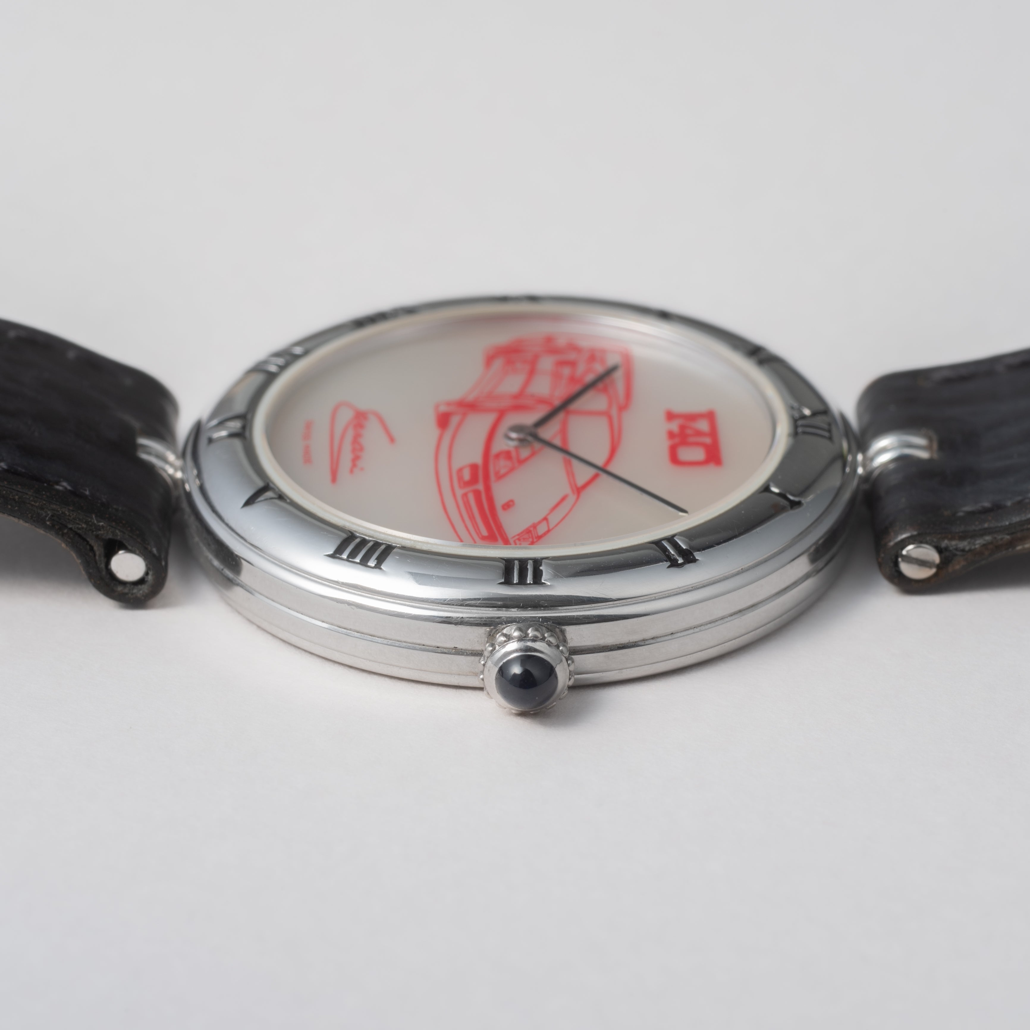 ジェラルド・ジェンタ 18金無垢ホワイトゴールド フェラーリF40 1987発売 手巻 シェルダイヤル