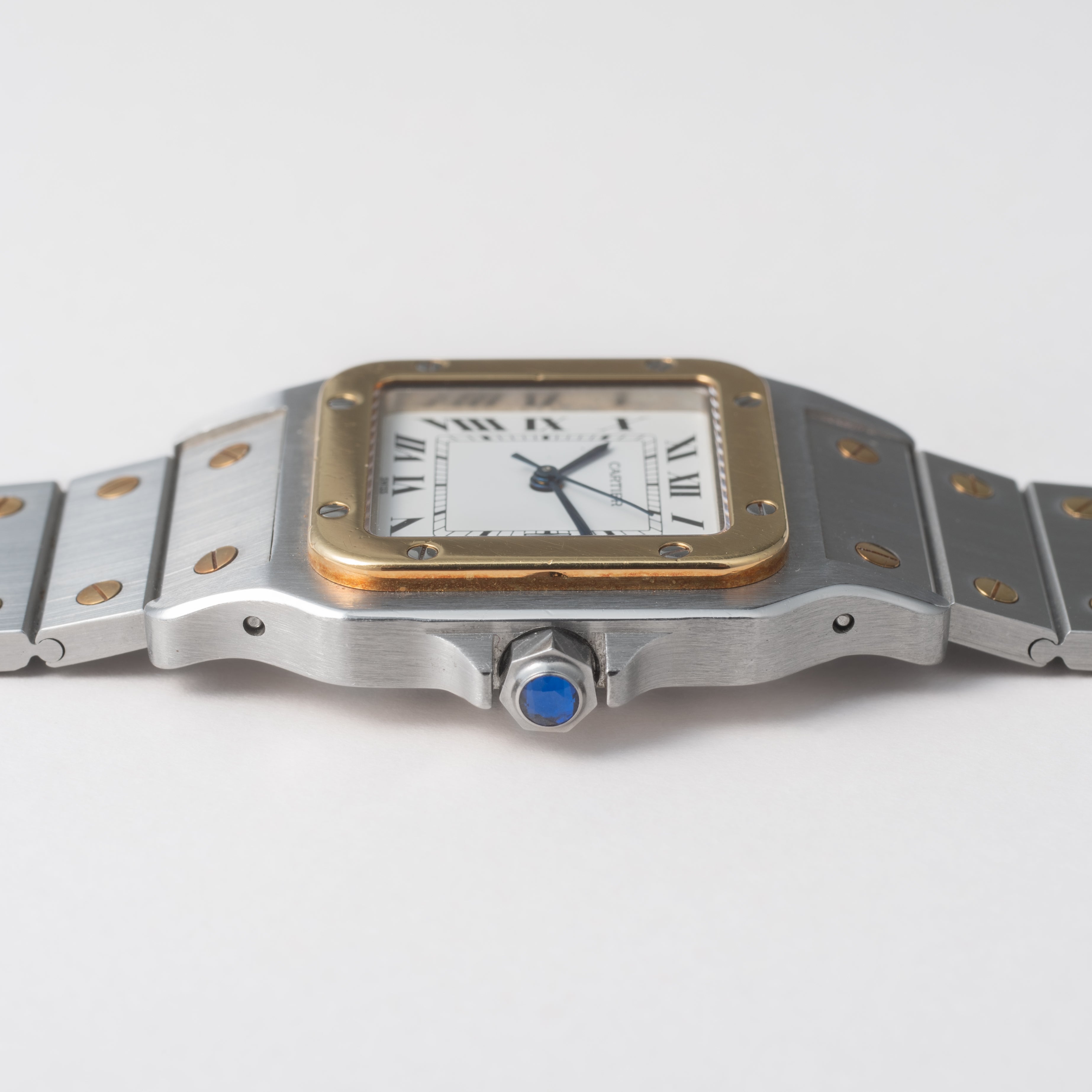 カルティエ サントス LMサイズ コンビ 自動巻き 1980年代製 ホワイトローマン