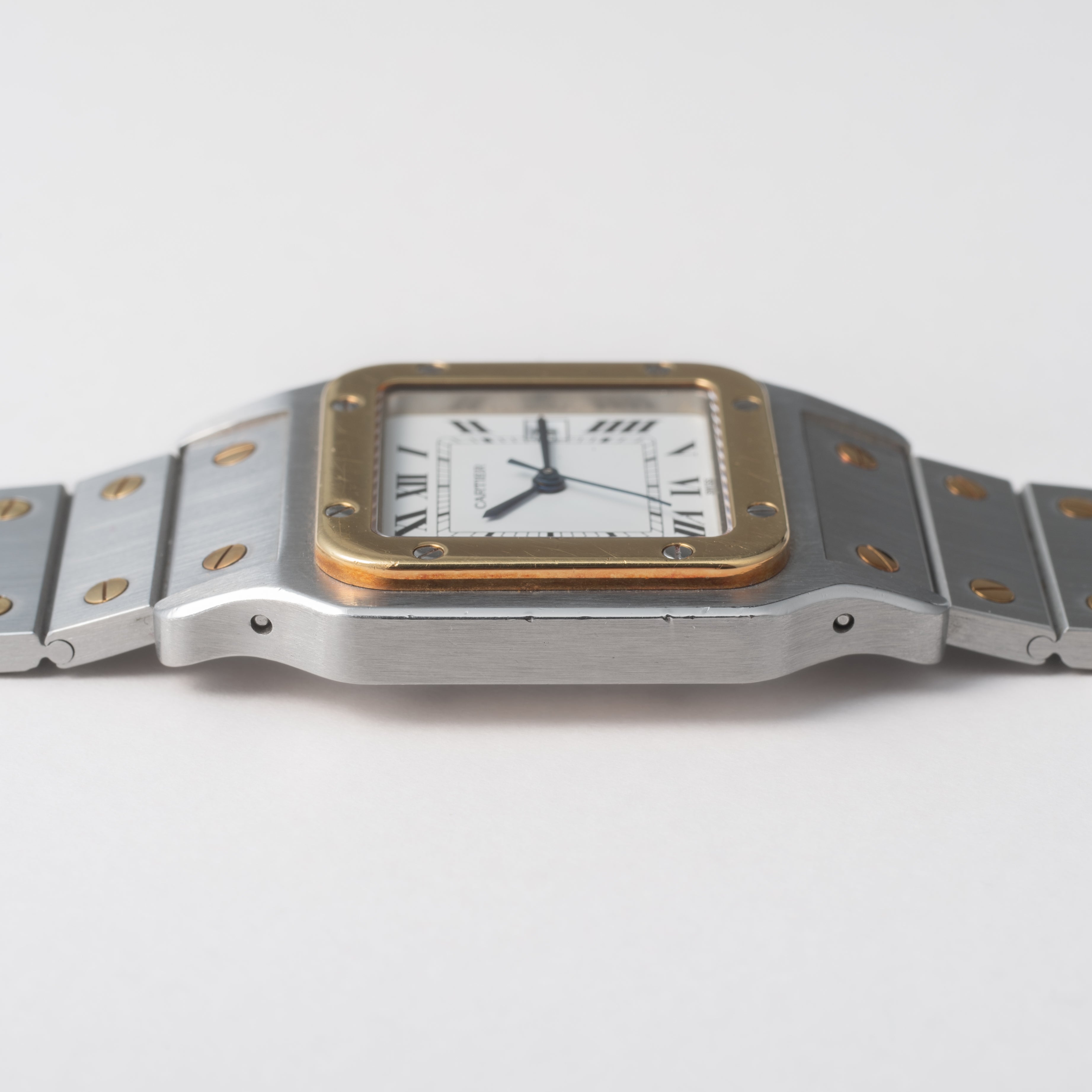 カルティエ サントス LMサイズ コンビ 自動巻き 1980年代製 ホワイトローマン