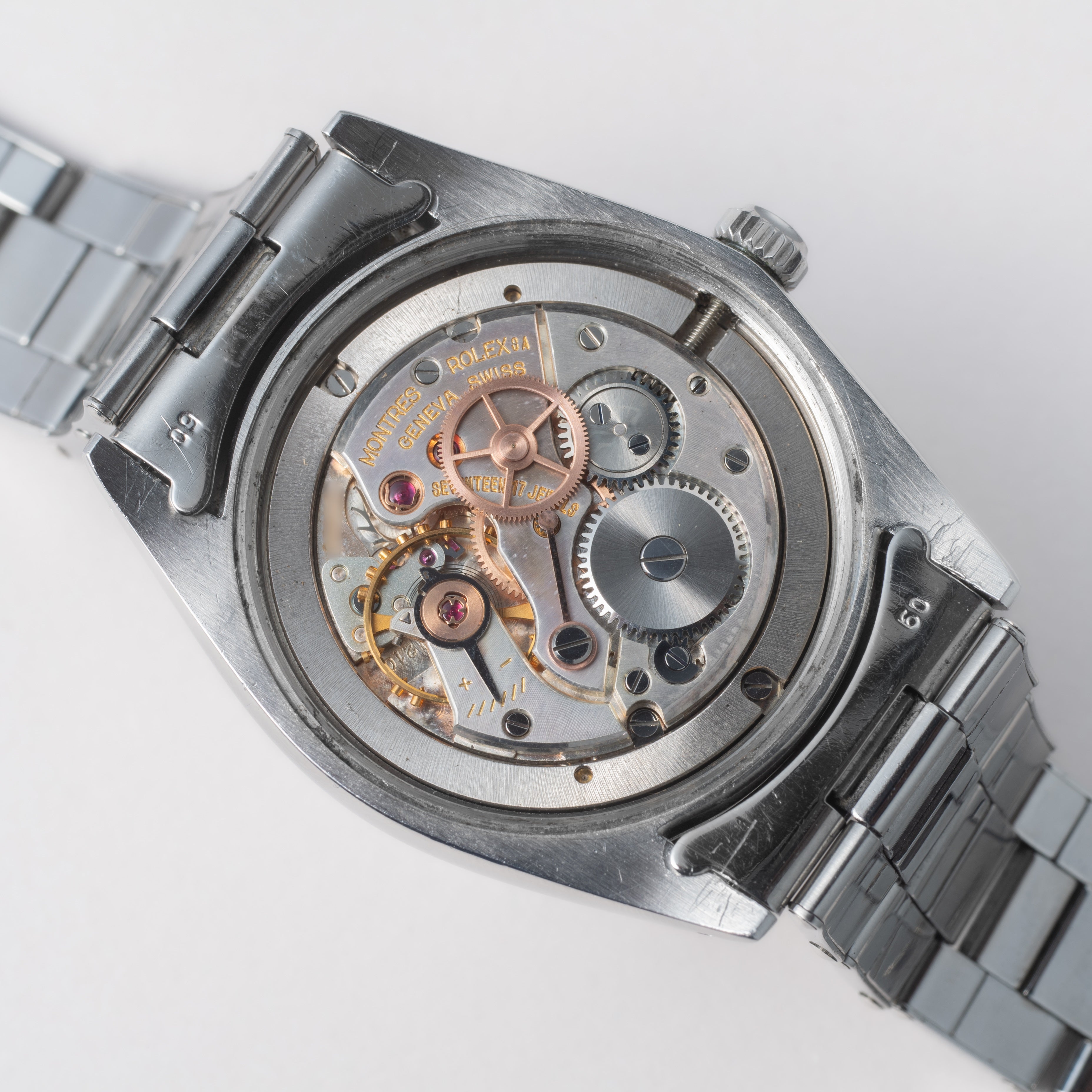 ロレックス オイスターデイト 1964年製 Ref.6694 ブラックミラーダイヤル 純正リベットブレス