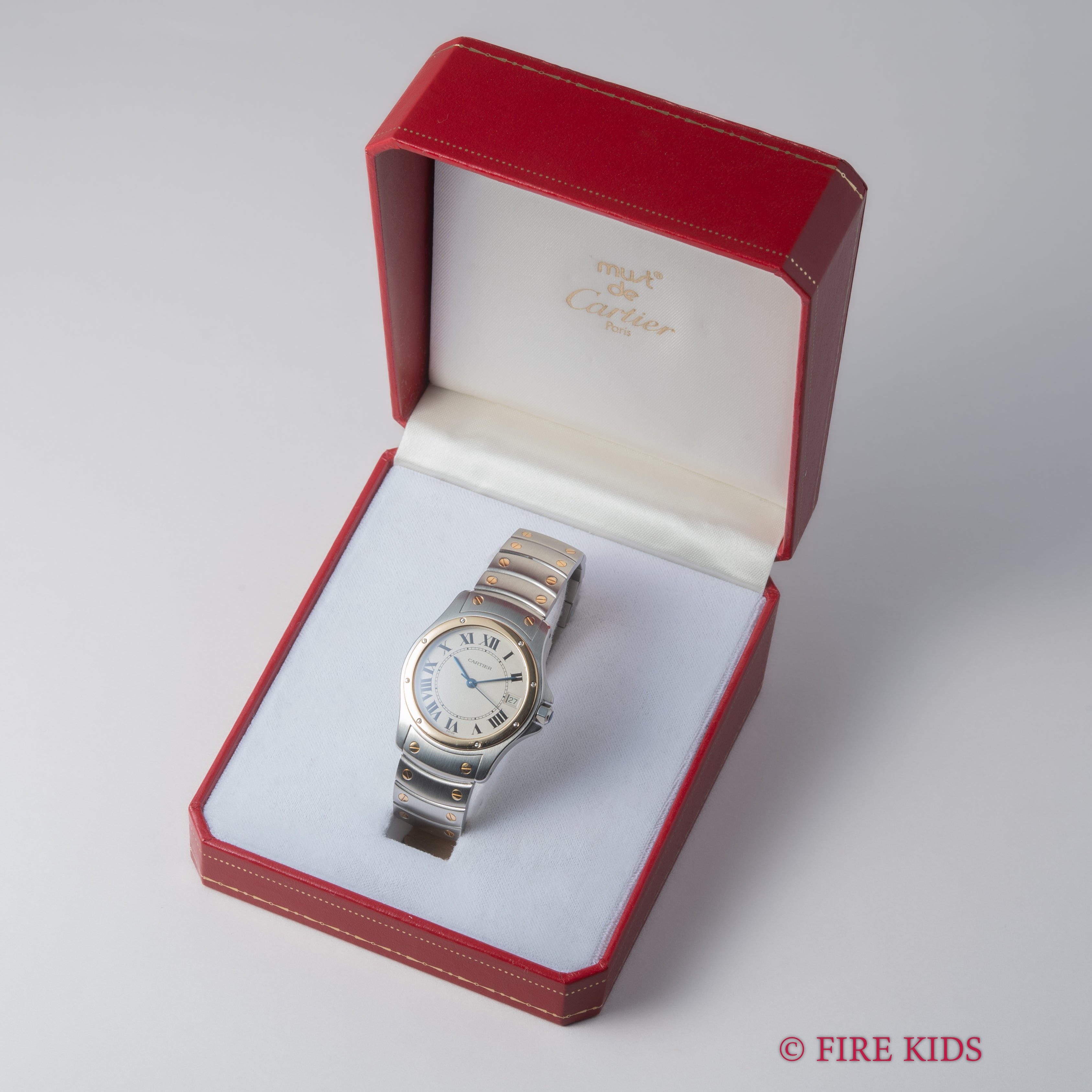 カルティエ サントス ロンド コンビ LMサイズ 1990年代製 自動巻き 箱付き