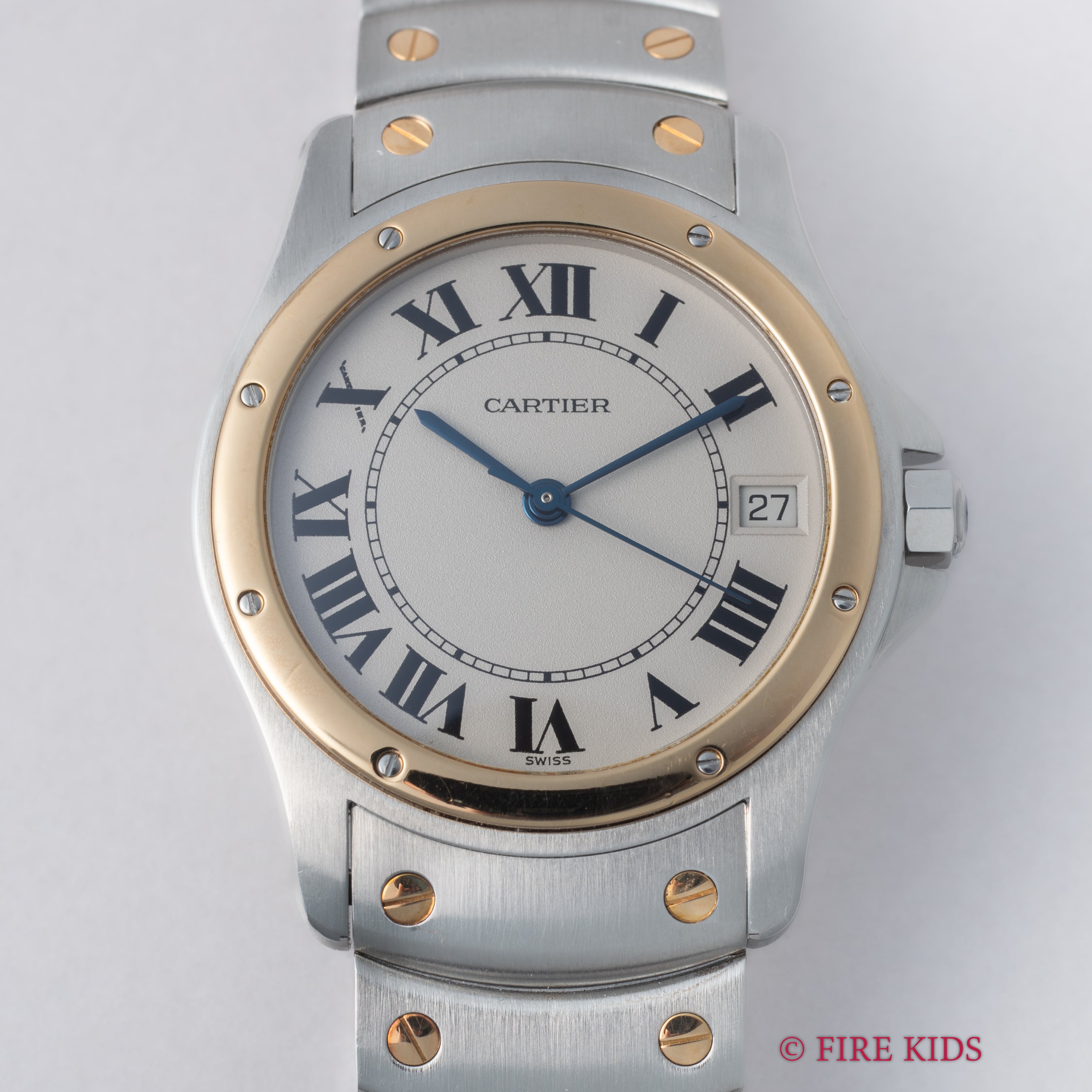 カルティエ サントス ロンド コンビ LMサイズ 1990年代製 自動巻き 箱付き