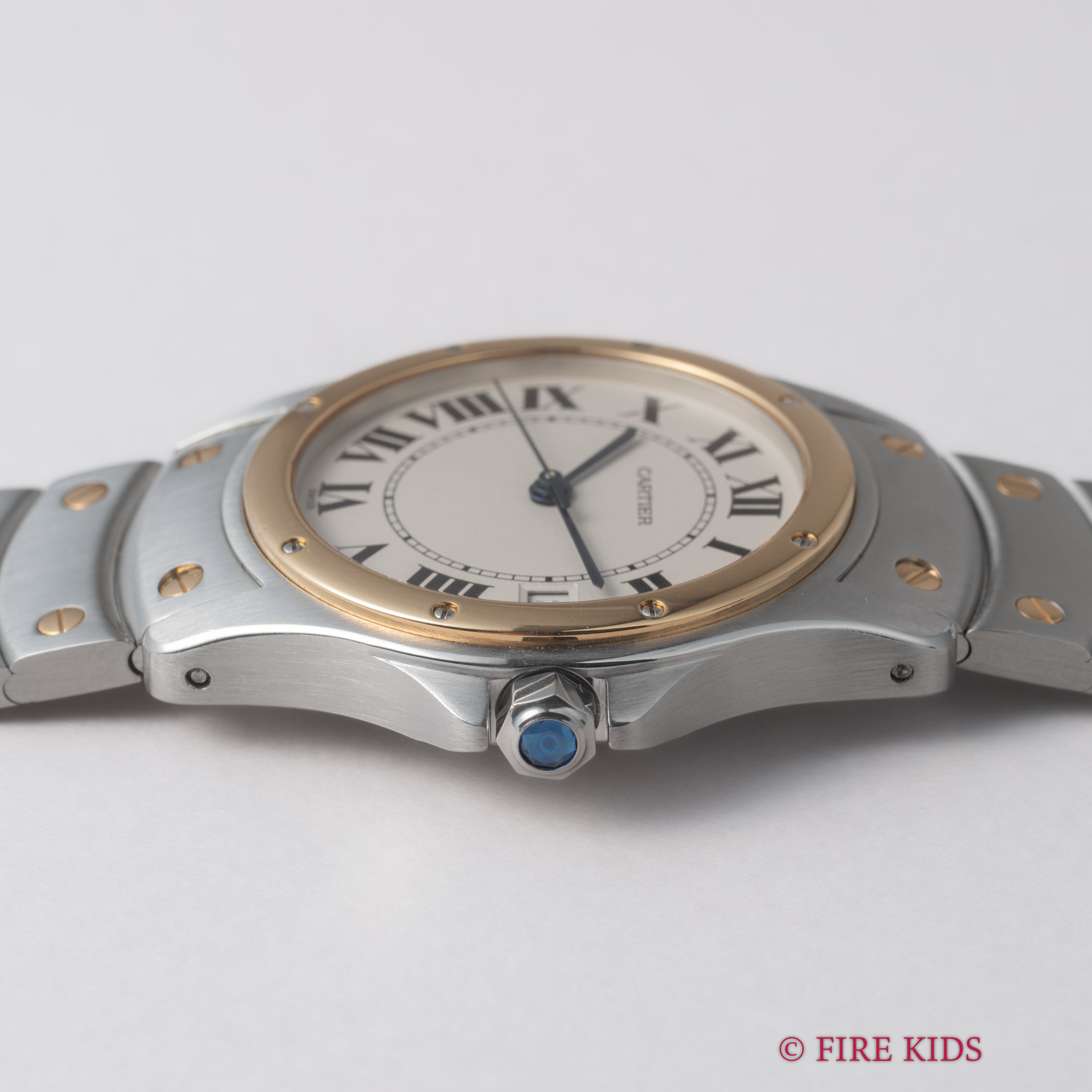 カルティエ サントス ロンド コンビ LMサイズ 1990年代製 自動巻き 箱付き