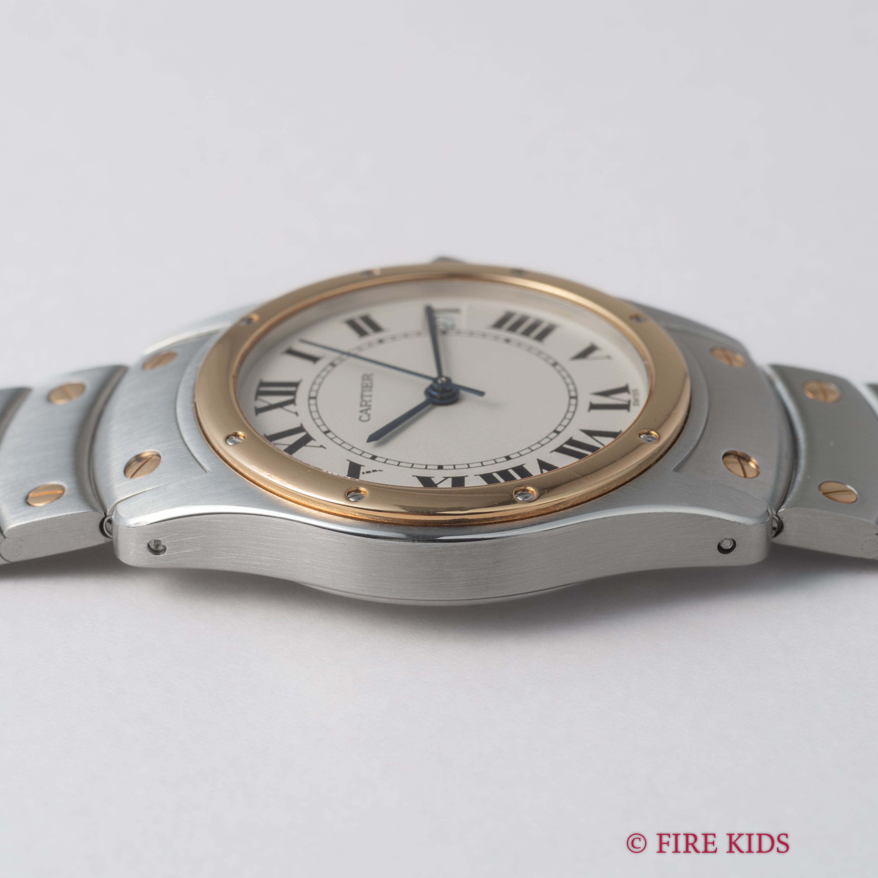 カルティエ サントス ロンド コンビ LMサイズ 1990年代製 自動巻き 箱付き