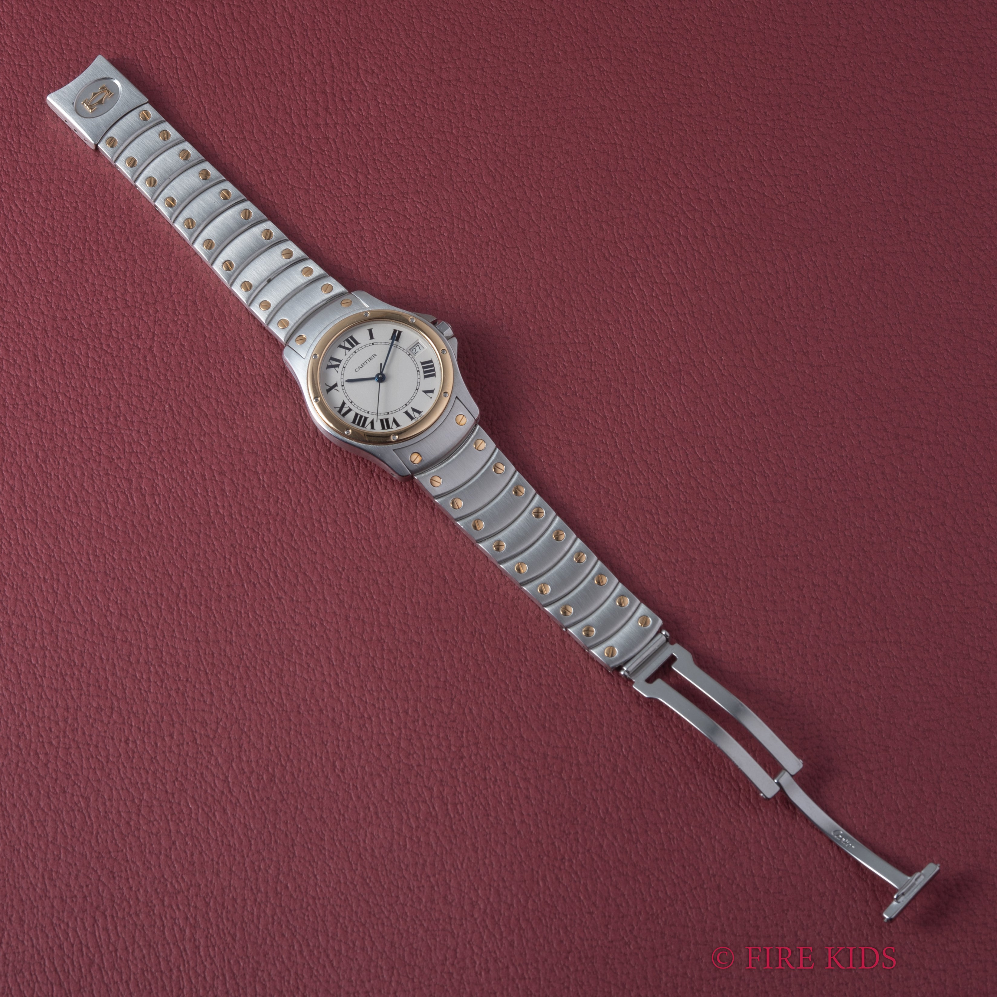 カルティエ サントス ロンド コンビ LMサイズ 1990年代製 自動巻き 箱付き