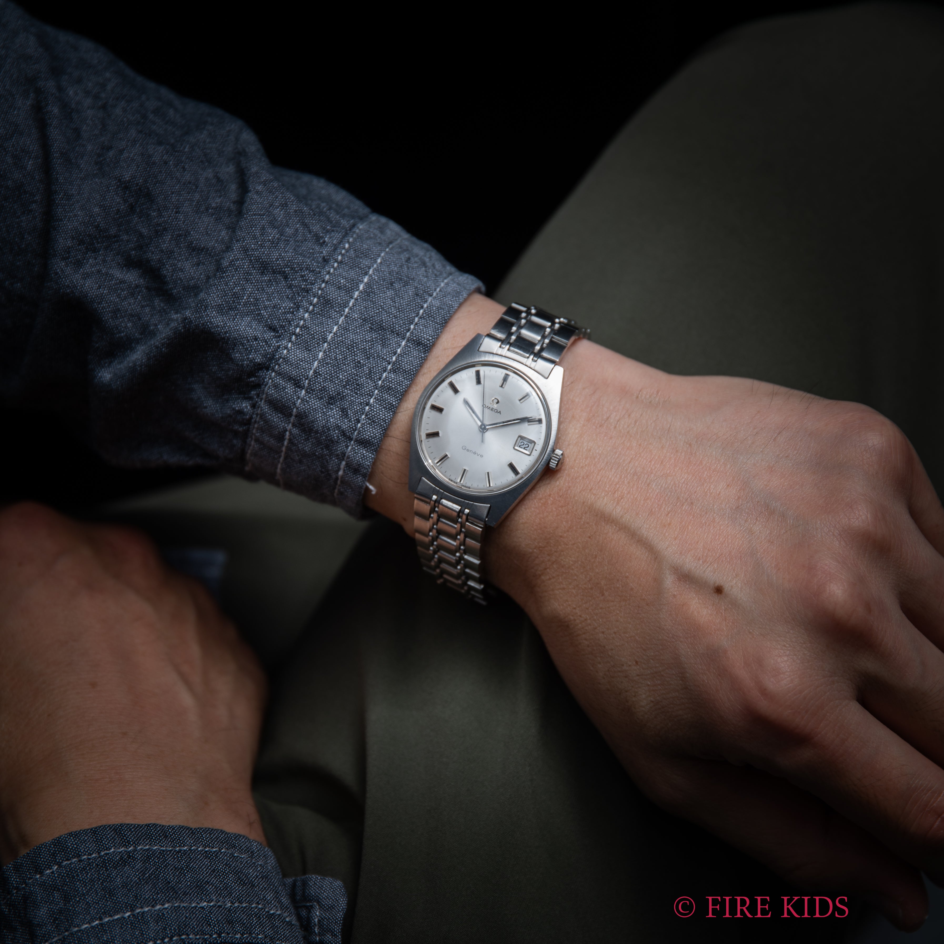 オメガ ジュネーブ 1968年製 Ref.136041 手巻 シルバーダイヤル 社外ステンレスブレス純正バックル