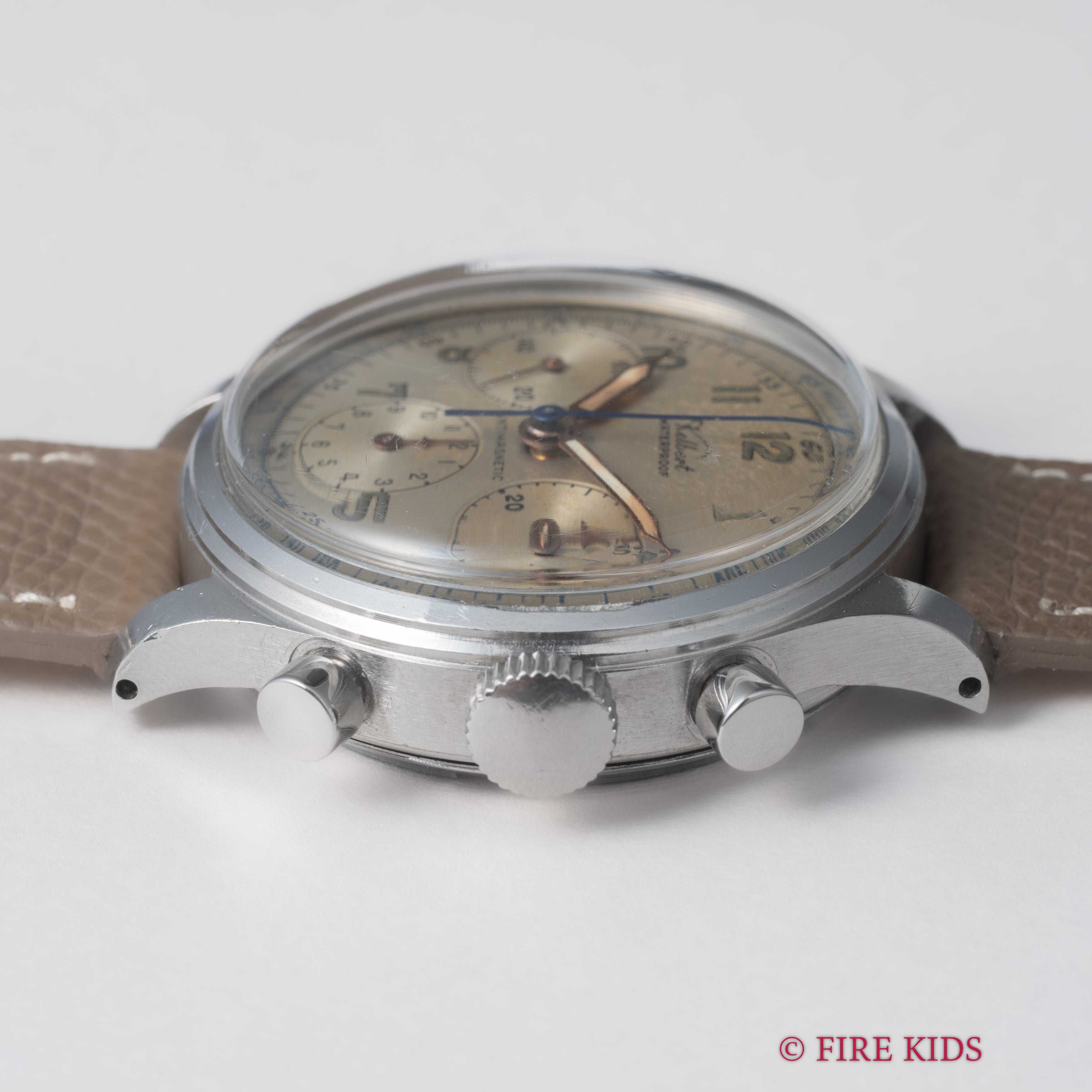 ケルバート クロノグラフ 手巻き 1940年代製 バルジューVZH スクリューバック ラウンドプッシャー