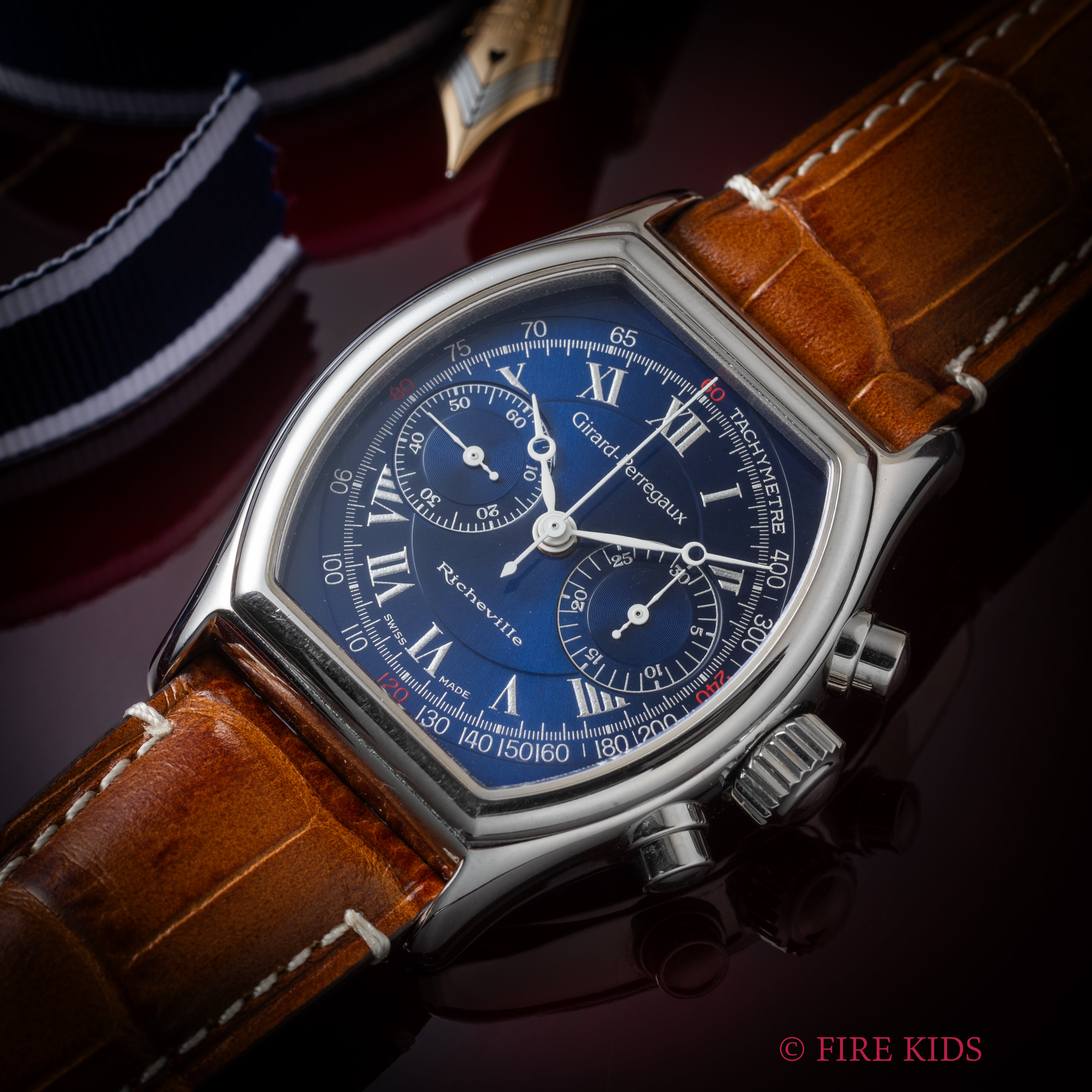 ジラール・ペルゴ リシュビル 1990年代製 Ref.2710 手巻クロノグラフ 箱、ギャラ付き