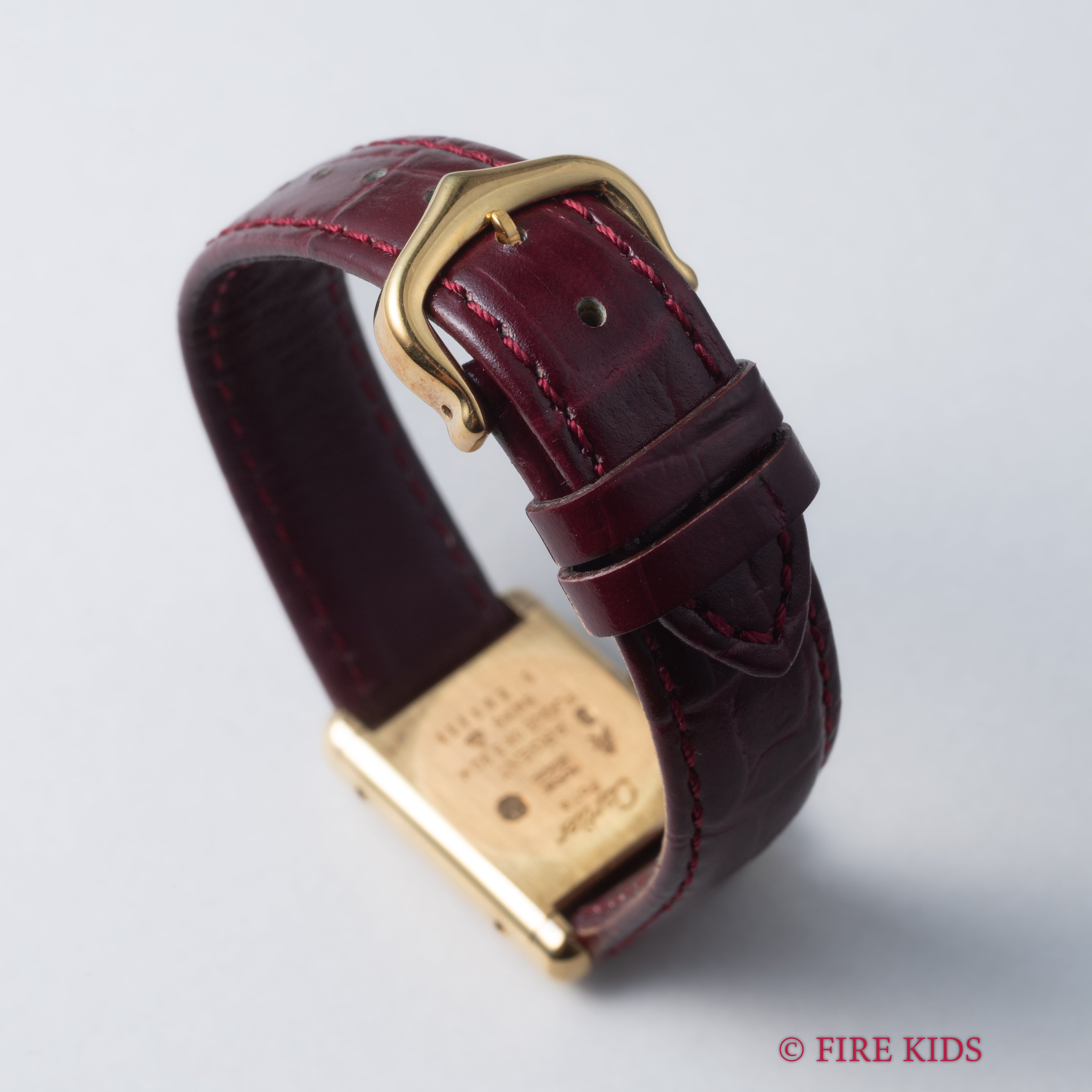 カルティエ マストタンク SMサイズ 手巻き 1980年代製 ボルドーダイヤル 純正尾錠付き