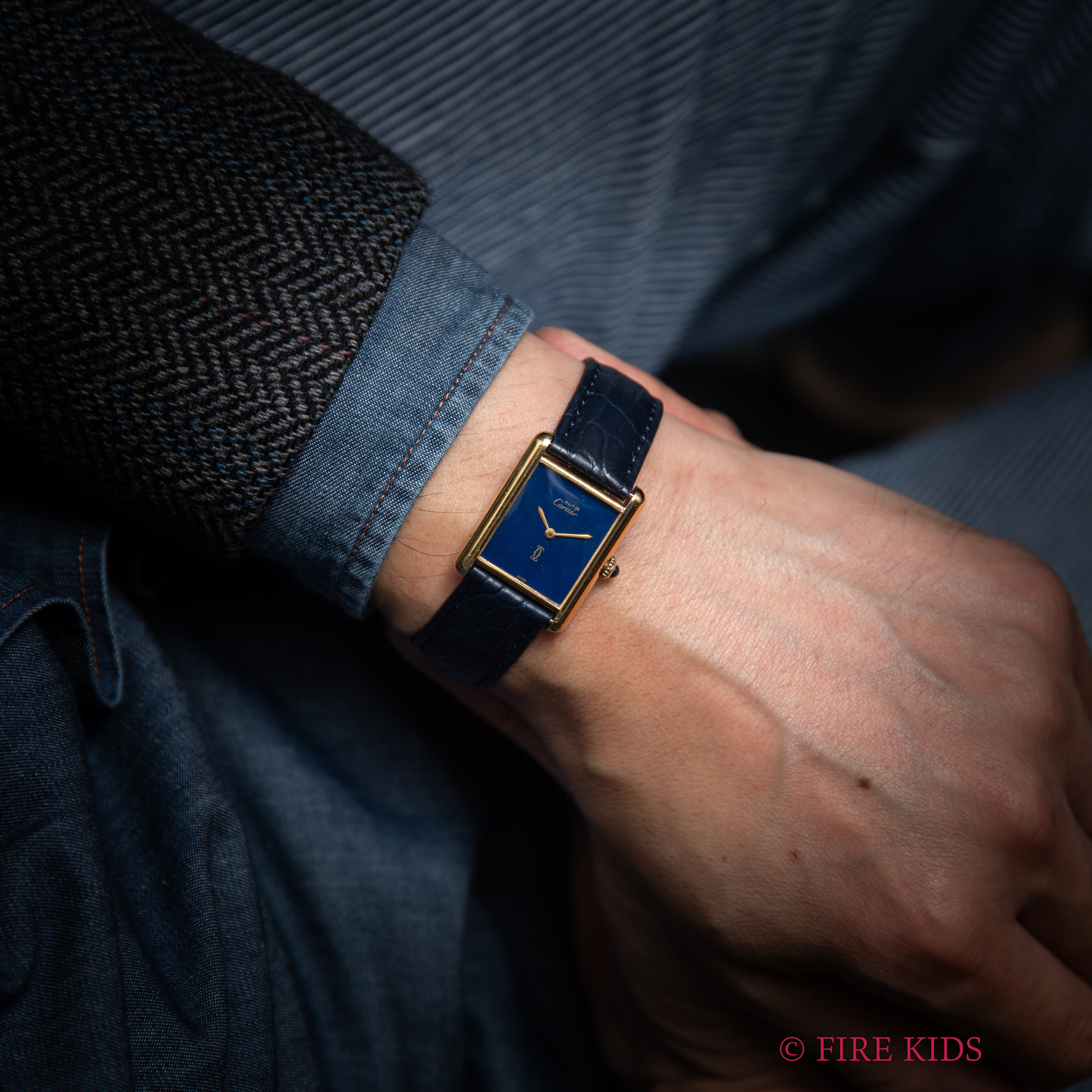 カルティエ マストタンク 1980年代製 LMサイズ 手巻き ラピスラズリダイヤル