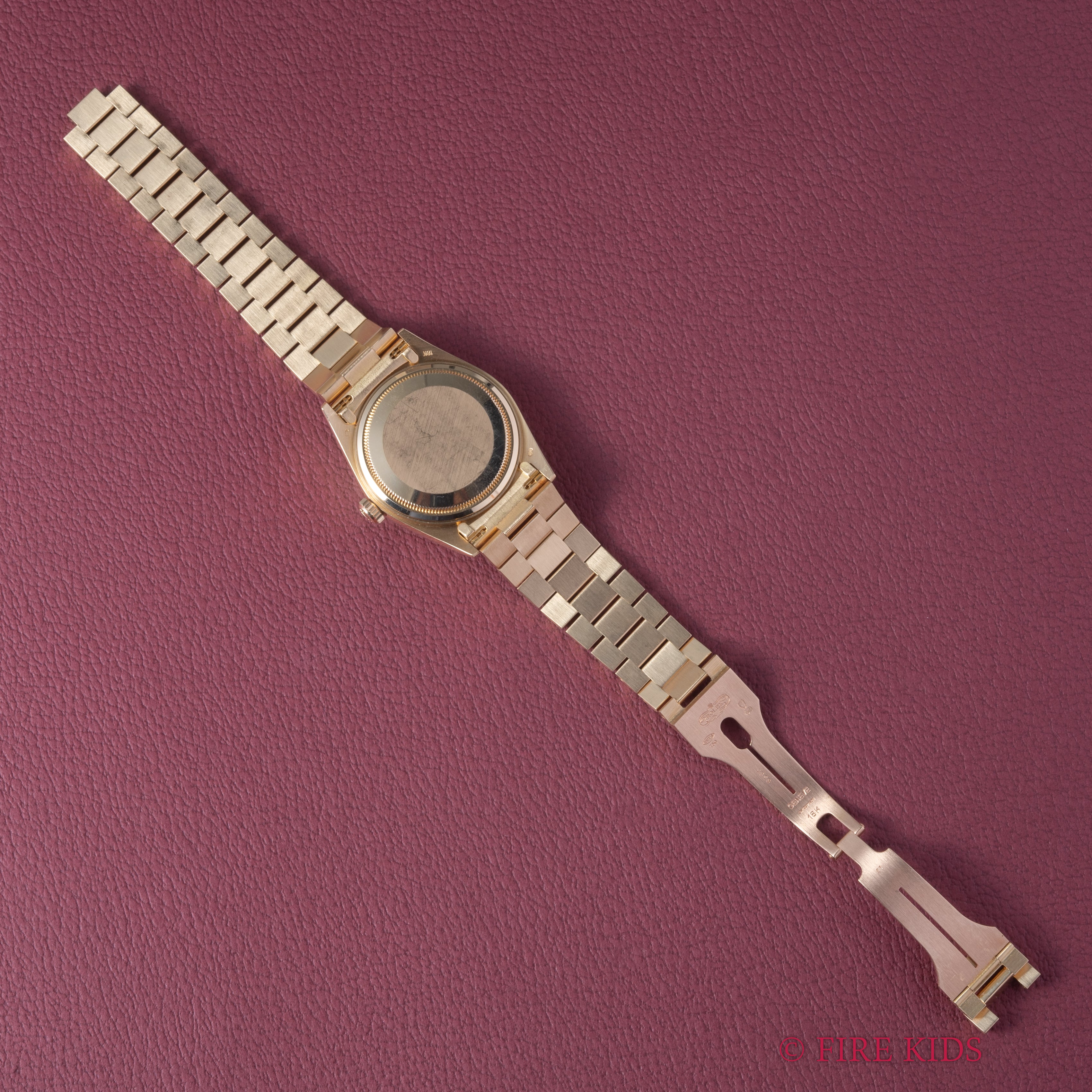 ロレックス デイデイト アンモナイトダイヤル 1986年製 Ref.18038 純正18KYGブレス ギャラ付き