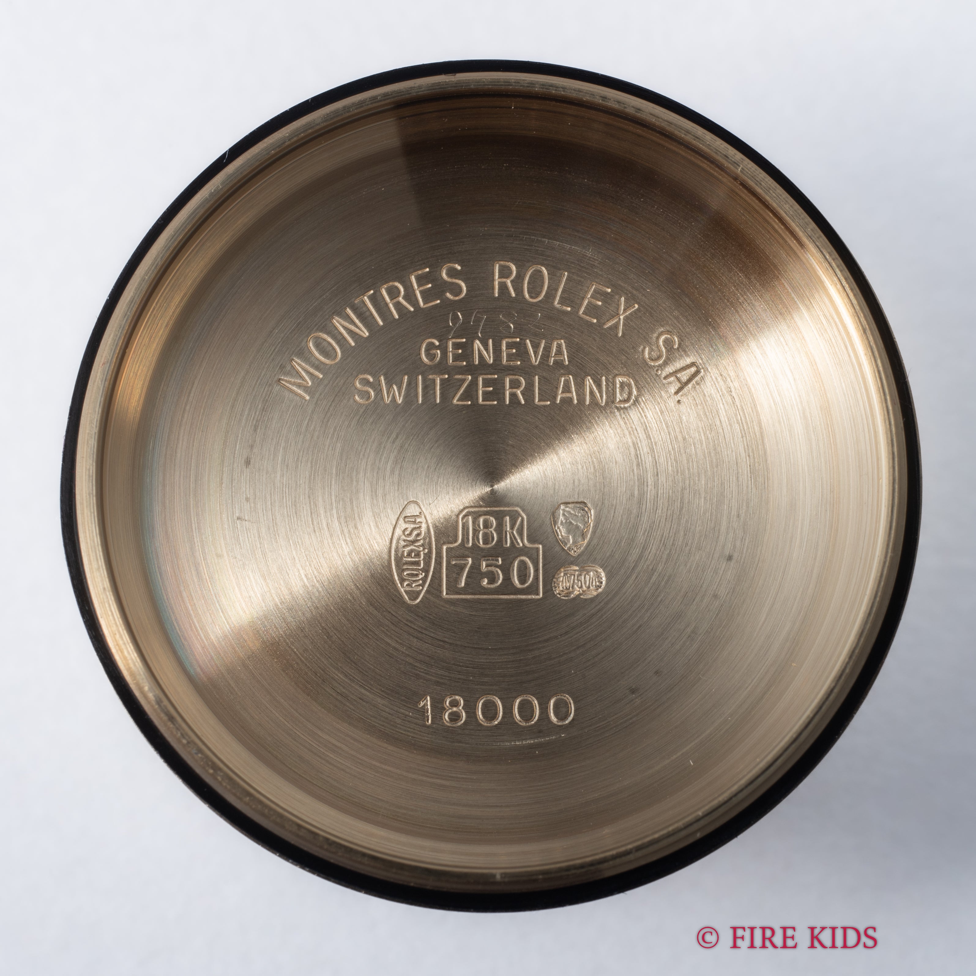 ロレックス デイデイト アンモナイトダイヤル 1986年製 Ref.18038 純正18KYGブレス ギャラ付き