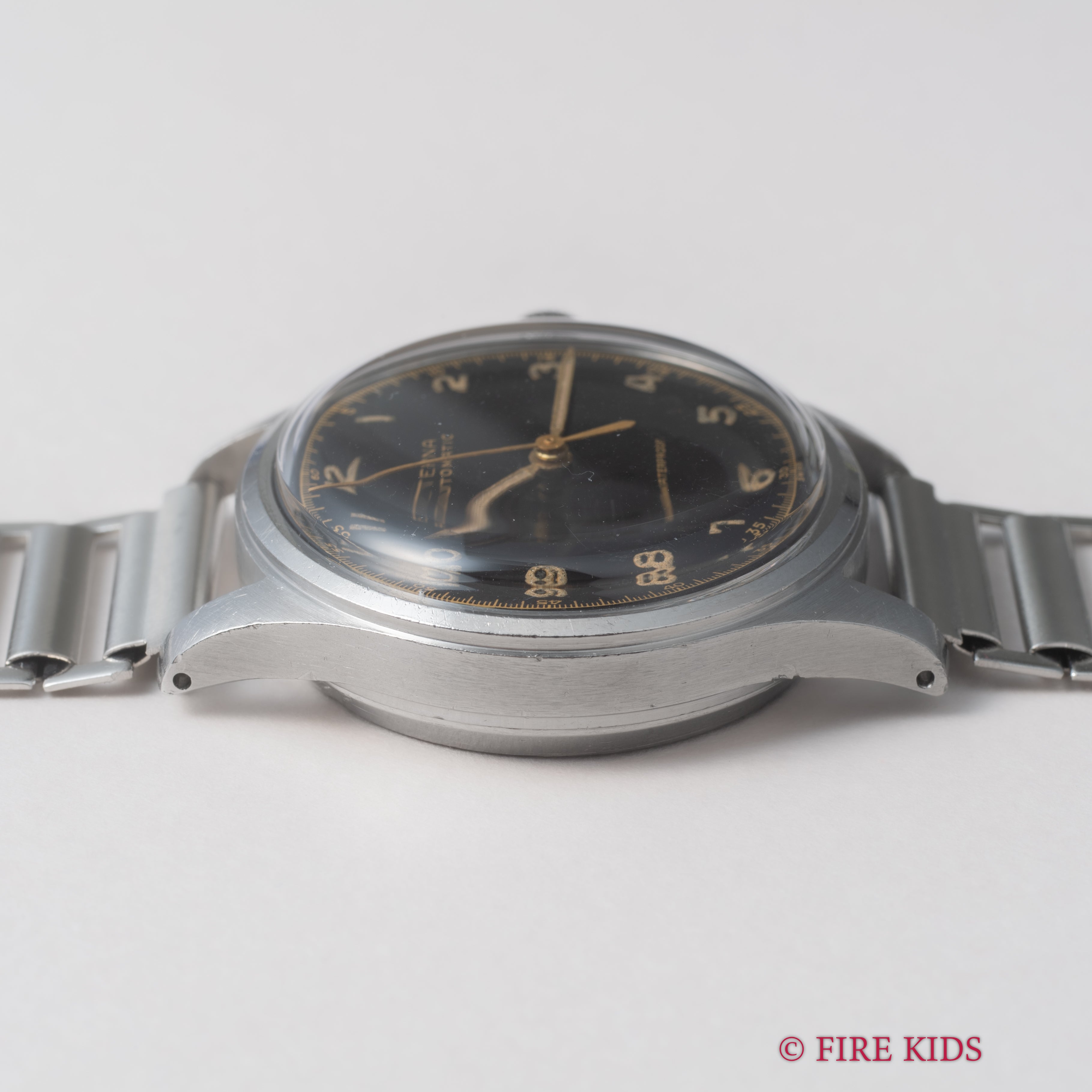 エテルナ ハーフローター ブラックミラーアラビアダイヤル 1940年代 センターセコンド