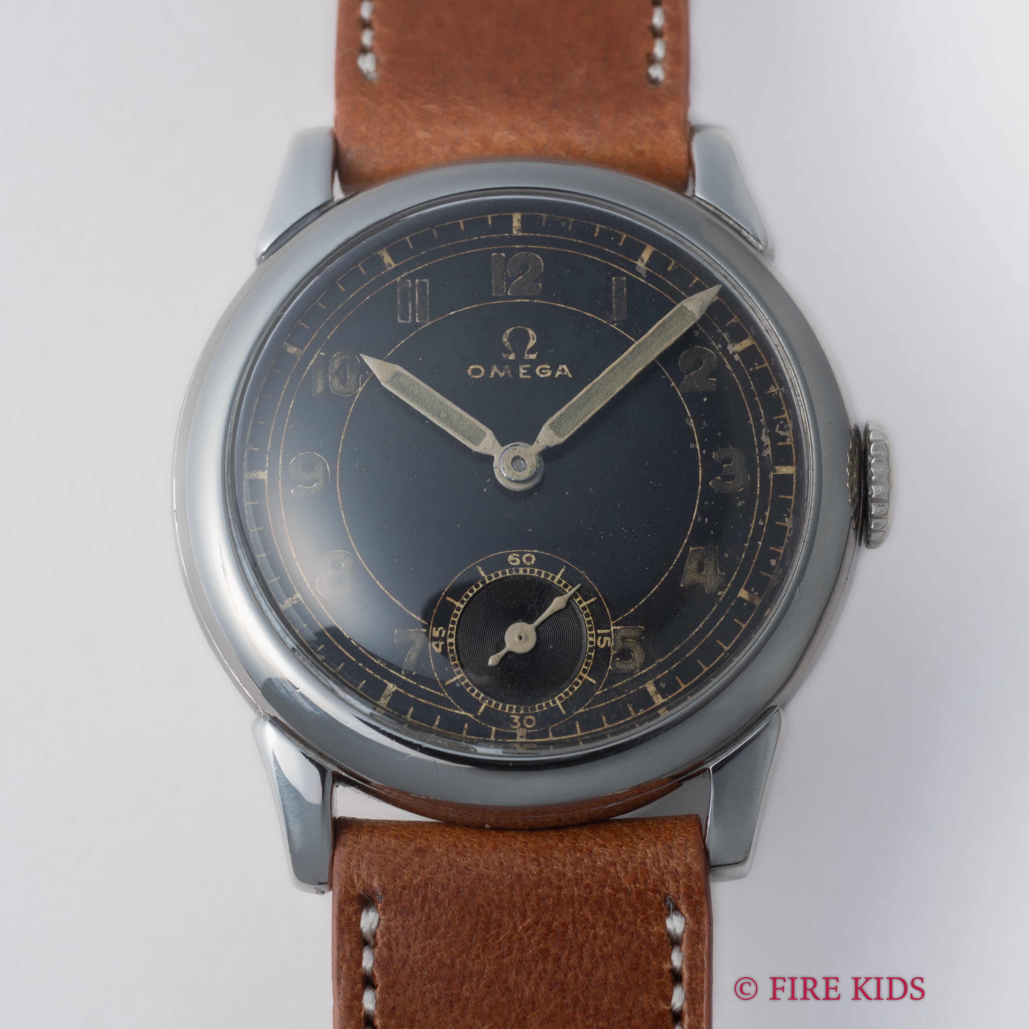 オメガ ブラックアラビアダイヤル スモセコ 1930年代製 手巻 Cal.26.5SOBT2