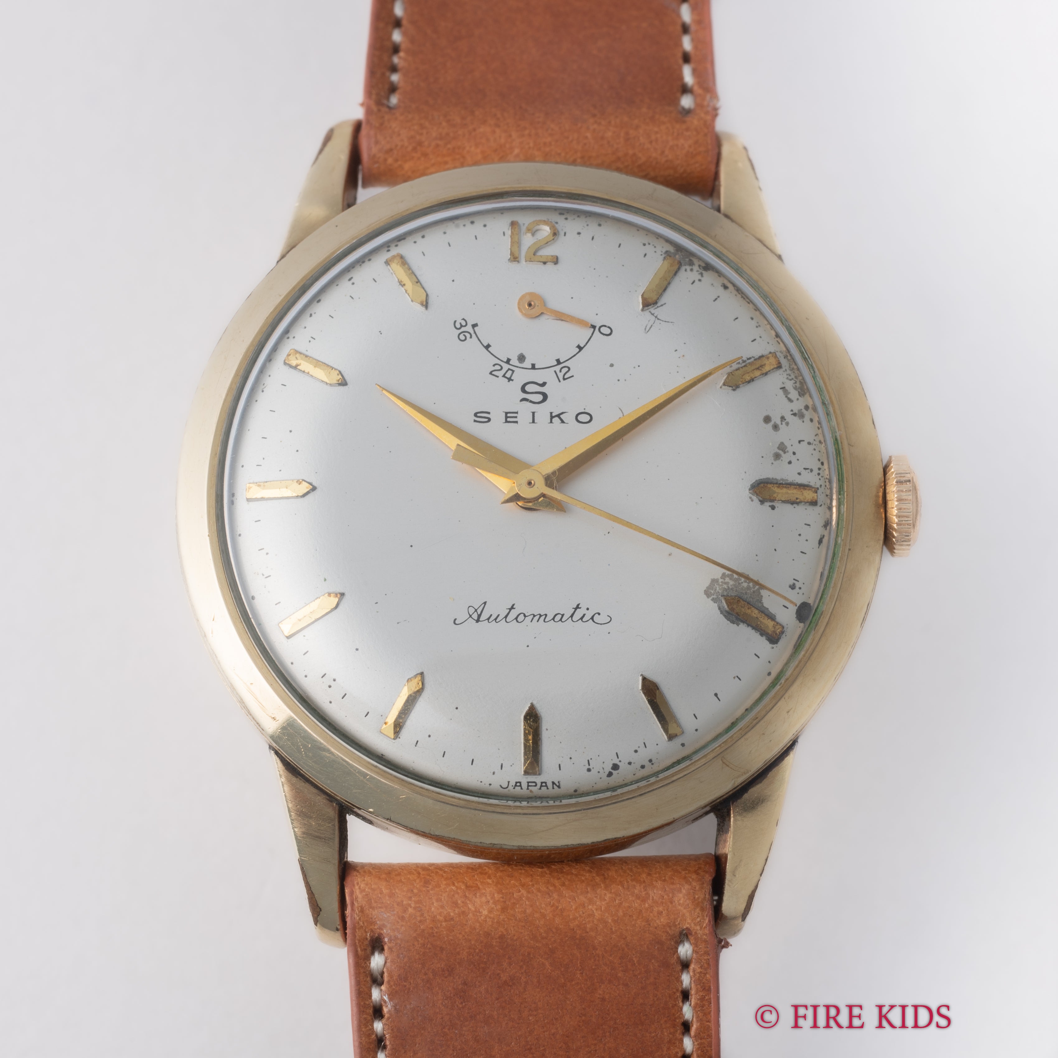 セイコー 国産自動巻きファーストモデル インジケーター 1957年製 Ref.14040 14金張り