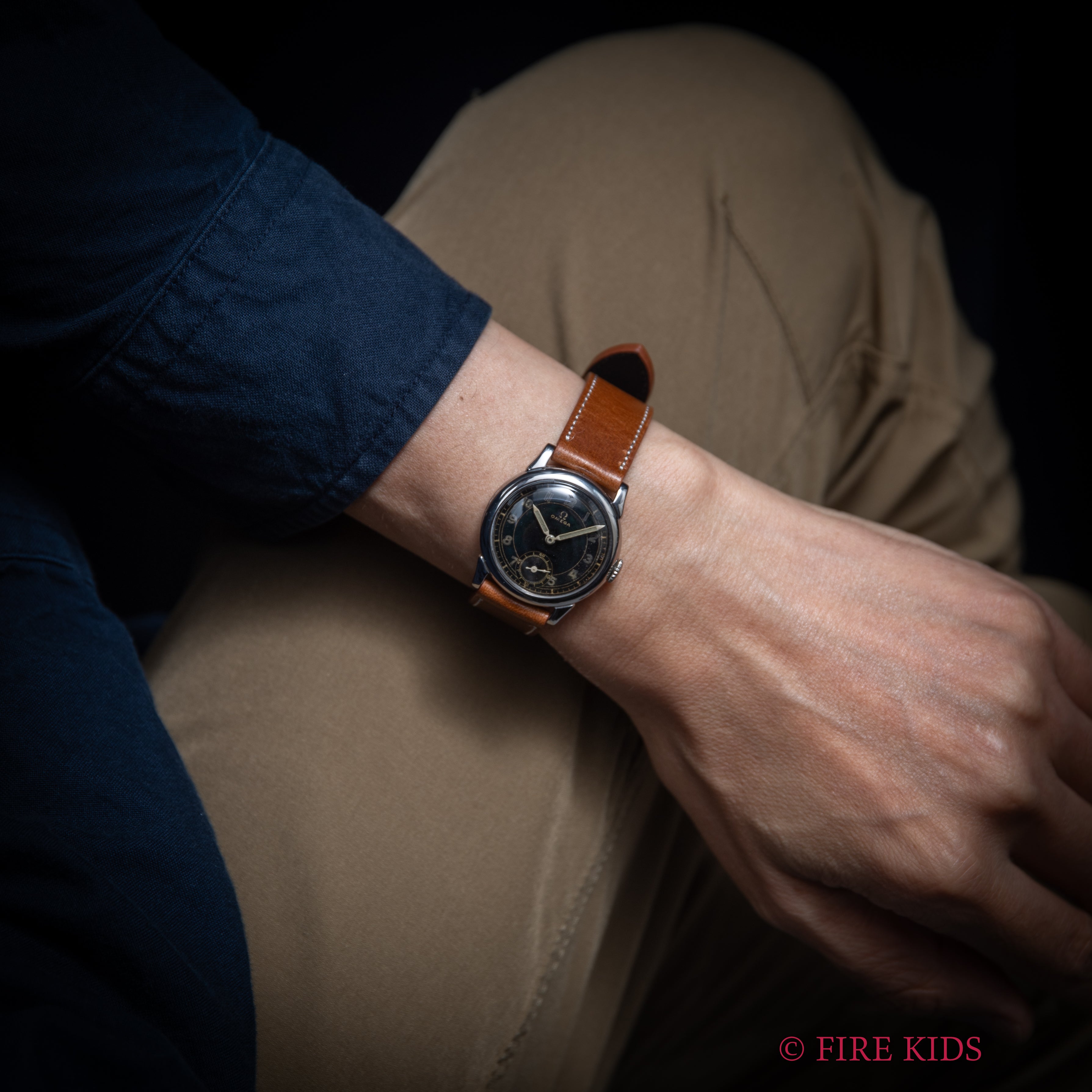 オメガ ブラックアラビアダイヤル スモセコ 1930年代製 手巻 Cal.26.5SOBT2