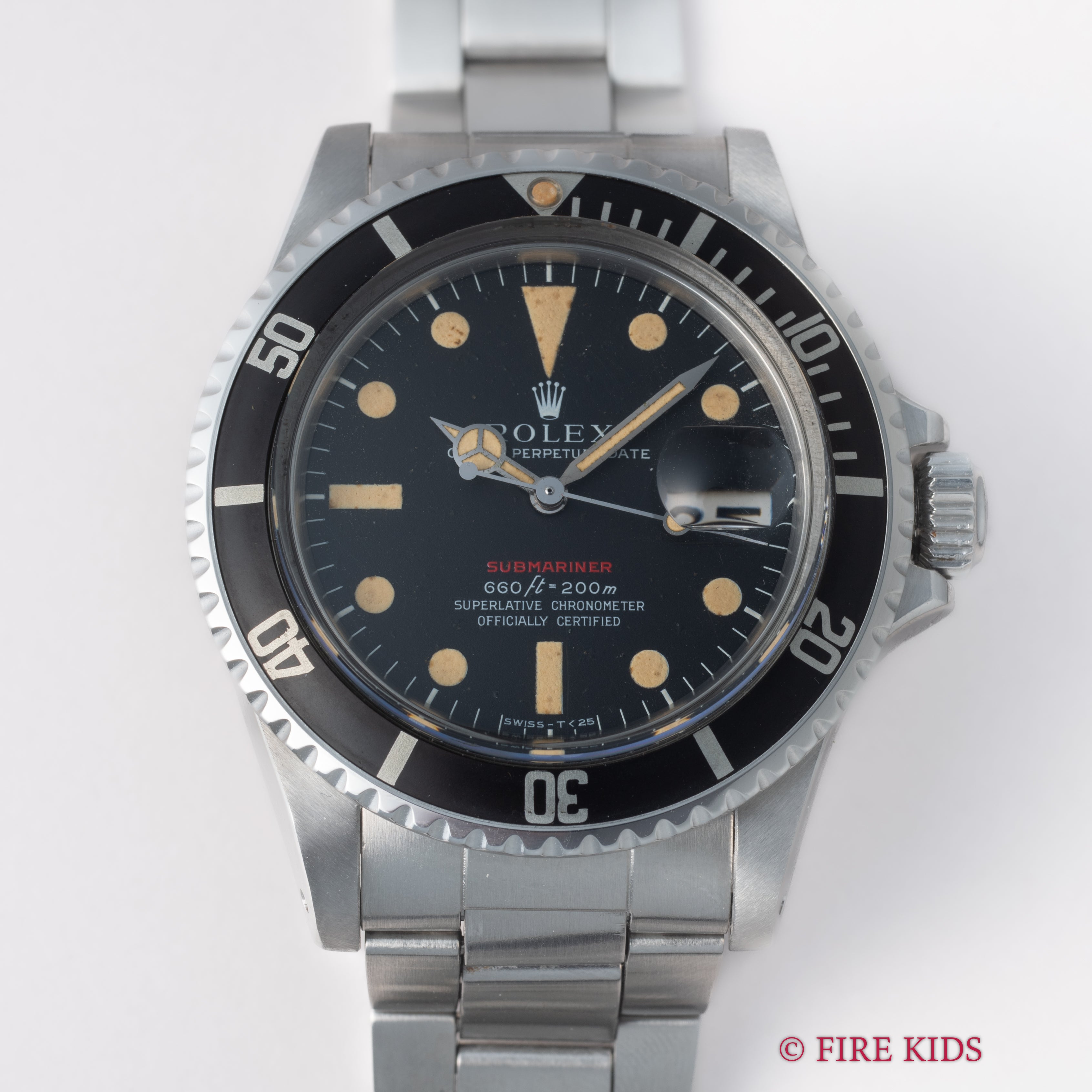 ロレックス サブマリーナ 赤サブ 1971年製 Ref.1680 マーク4ダイヤル オリジナルブレス