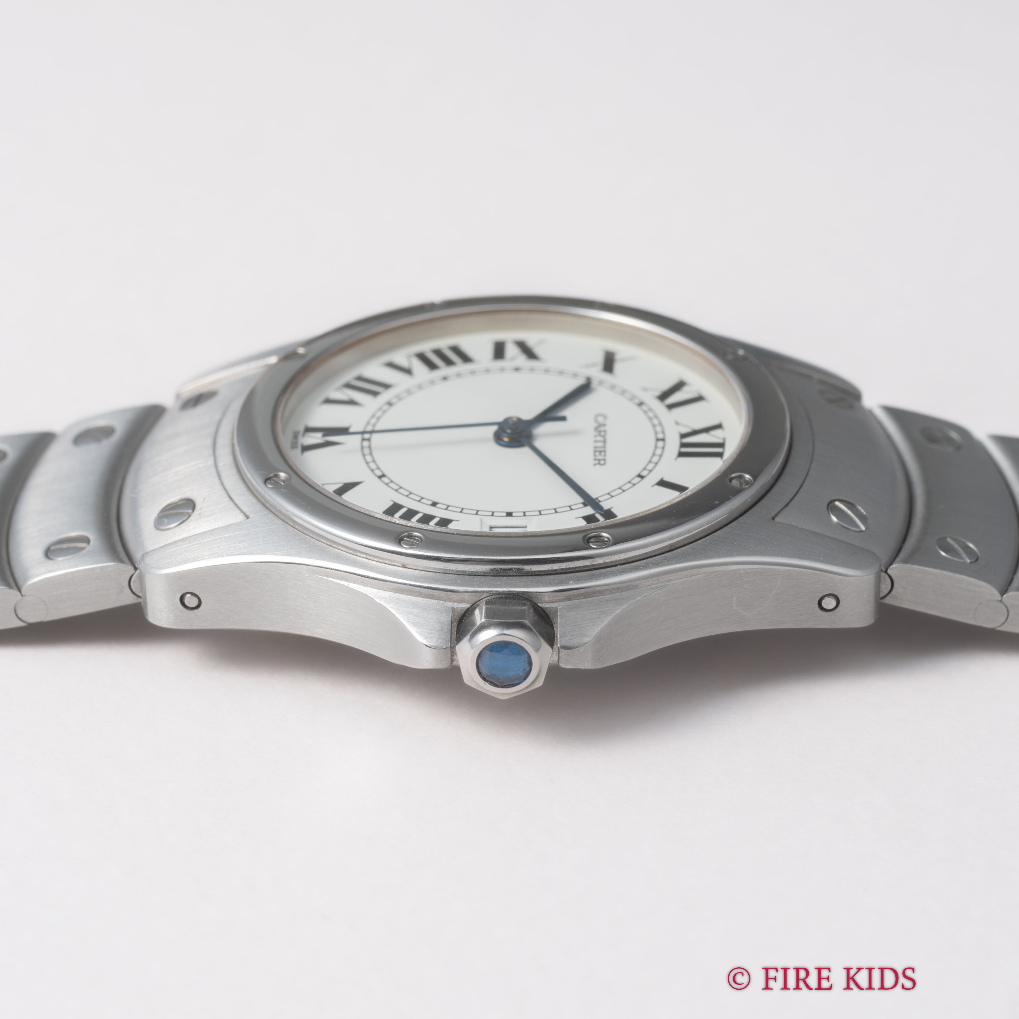 カルティエ 1990年代製 サントス ロンド ステンレス LM オートマチック 箱、ギャラ付き