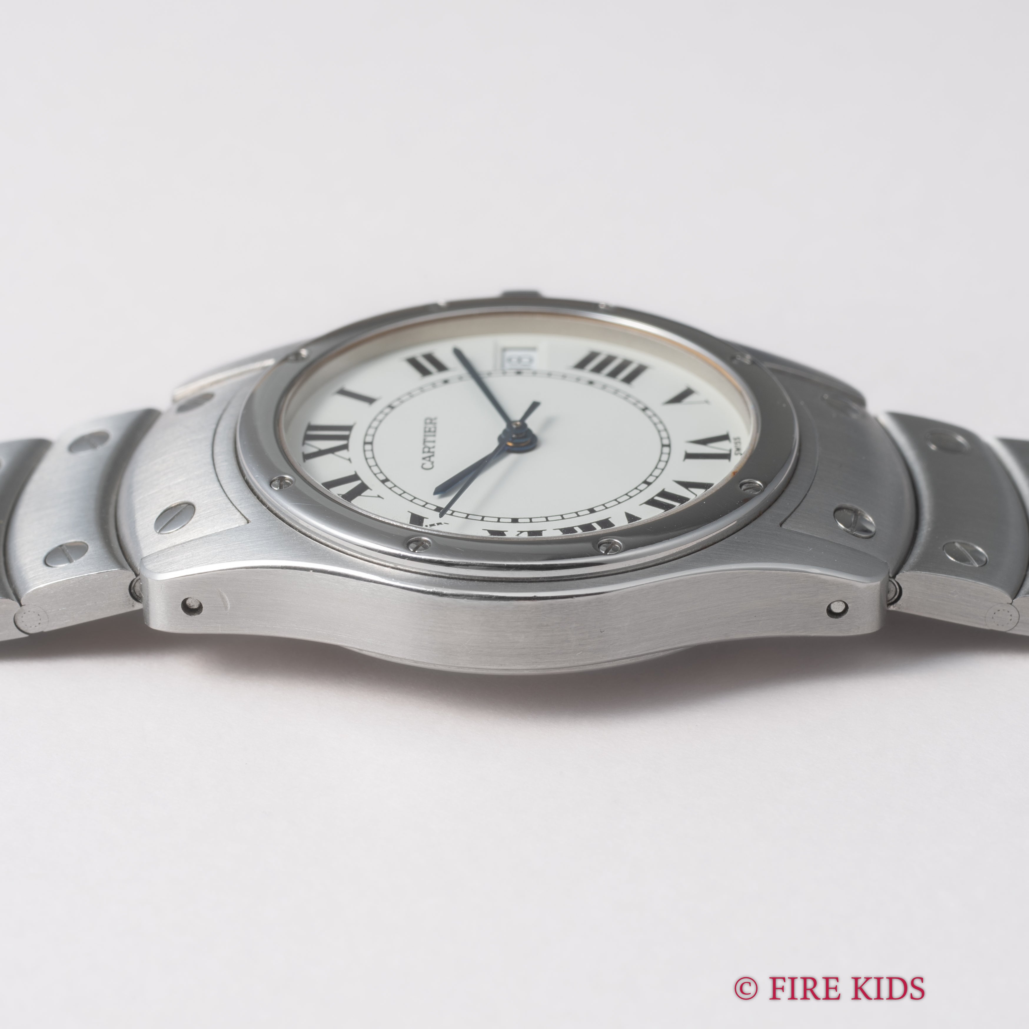 カルティエ 1990年代製 サントス ロンド ステンレス LM オートマチック 箱、ギャラ付き